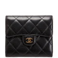 Classic Compact Flap Wallet Lambskin 22M Black