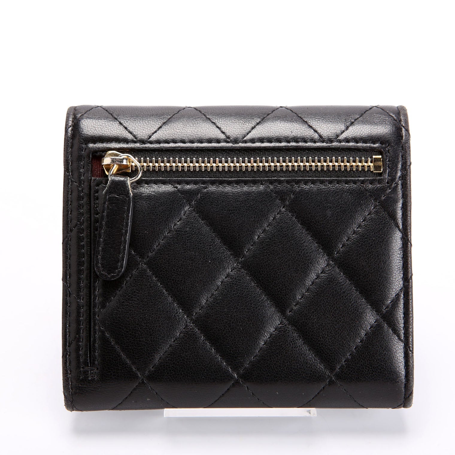 Classic Compact Flap Wallet Lambskin 22M Black