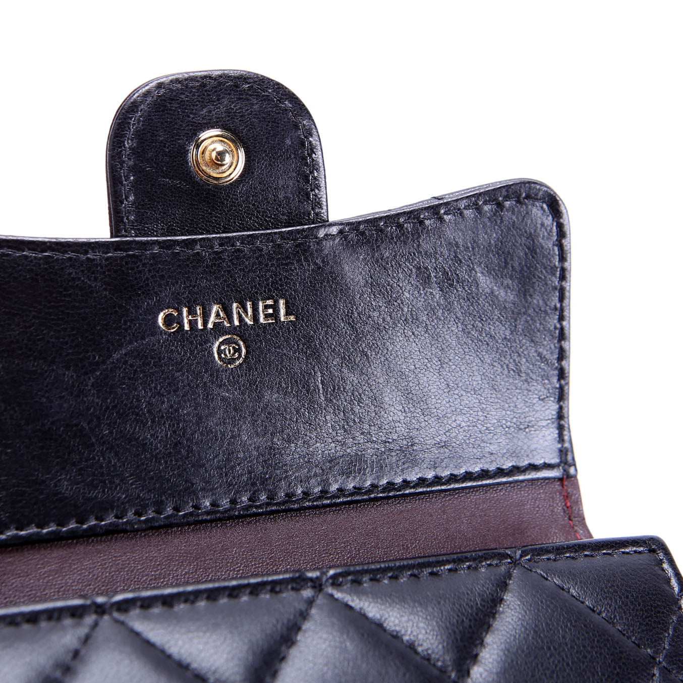 Classic Compact Flap Wallet Lambskin 22M Black