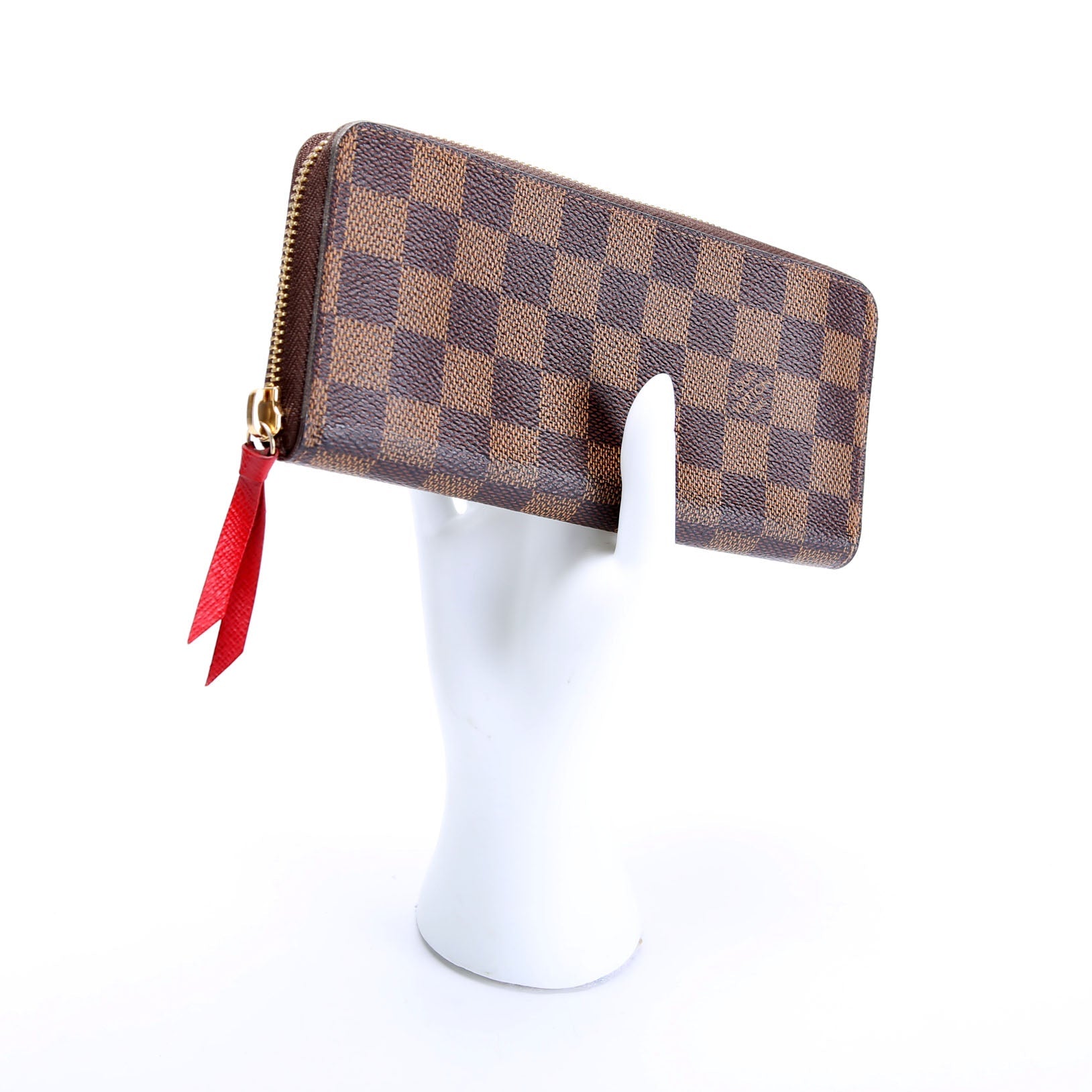 Clemence Wallet Damier Ebene Red