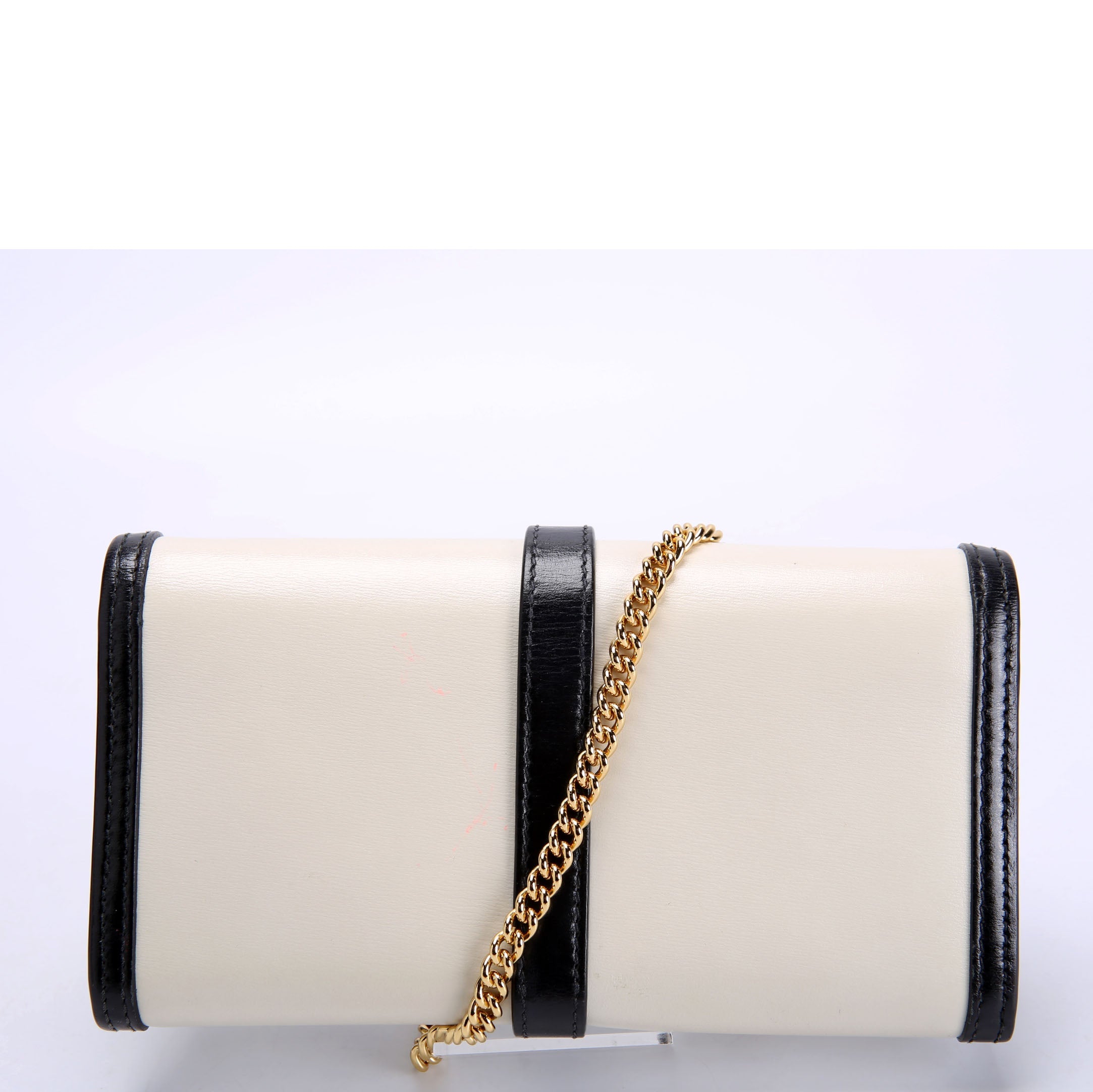 Gucci 652681 Jackie 1961 Chain Wallet Black/Ivory