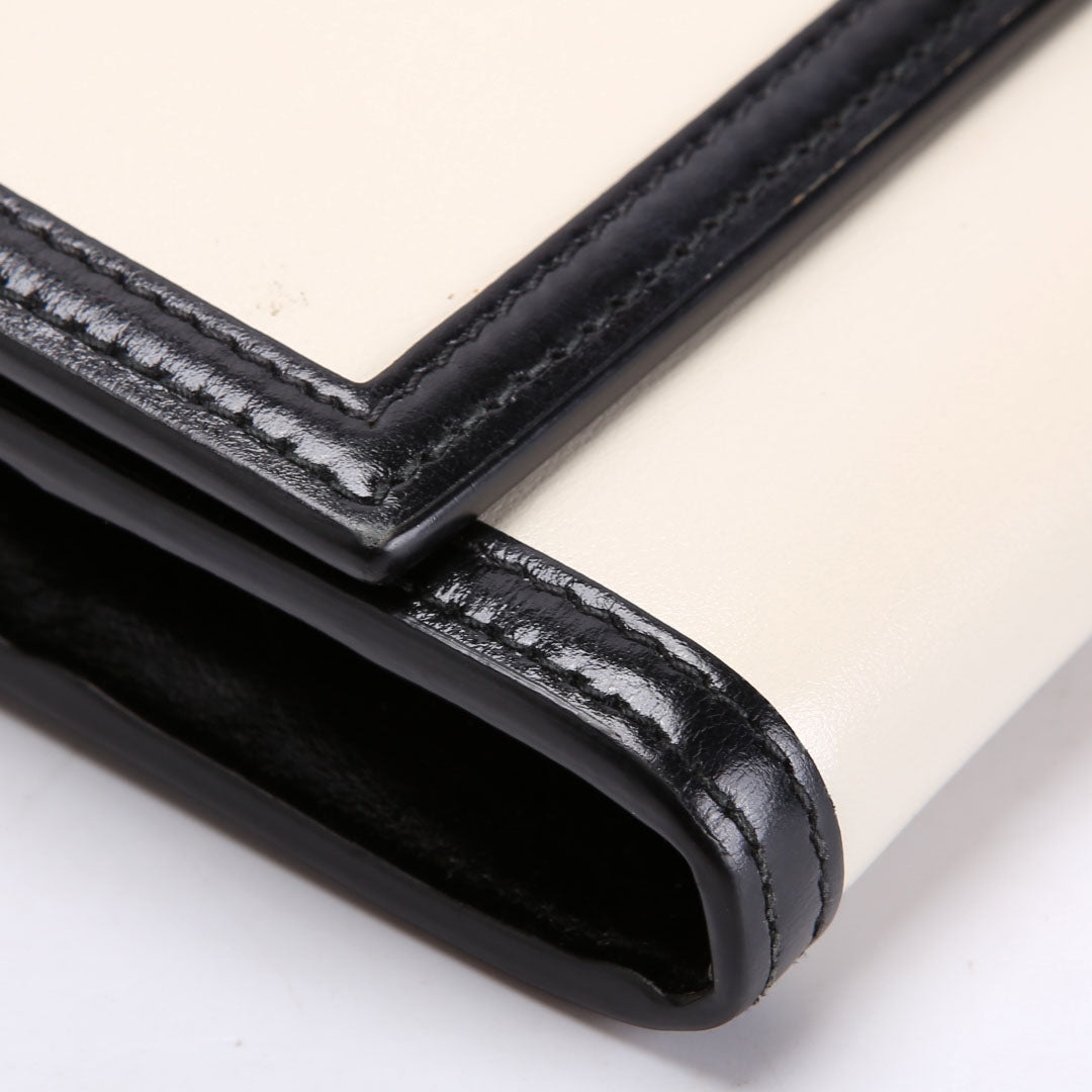 Gucci 652681 Jackie 1961 Chain Wallet Black/Ivory