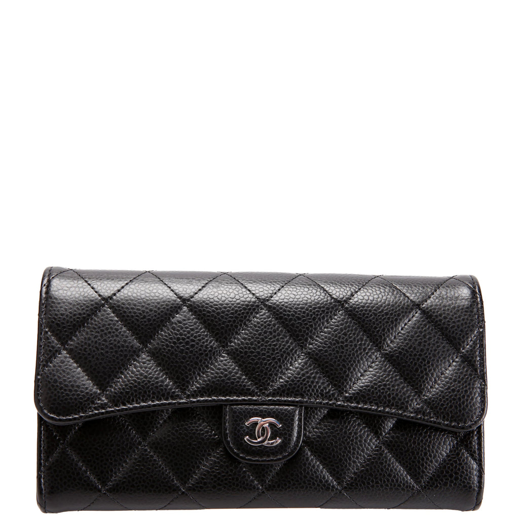 Classic Flap Wallet Long Caviar Black