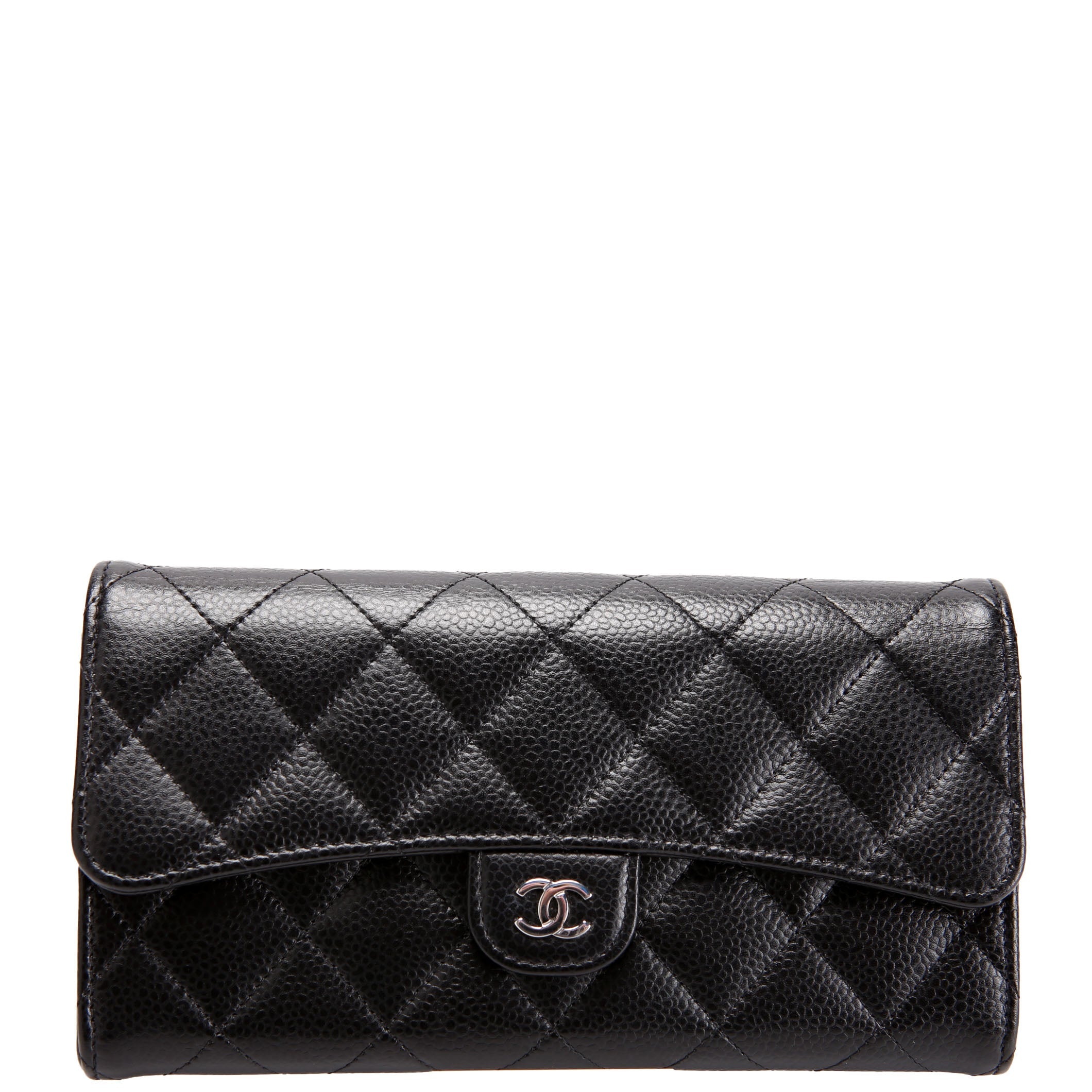 Classic Flap Wallet Long Caviar Black