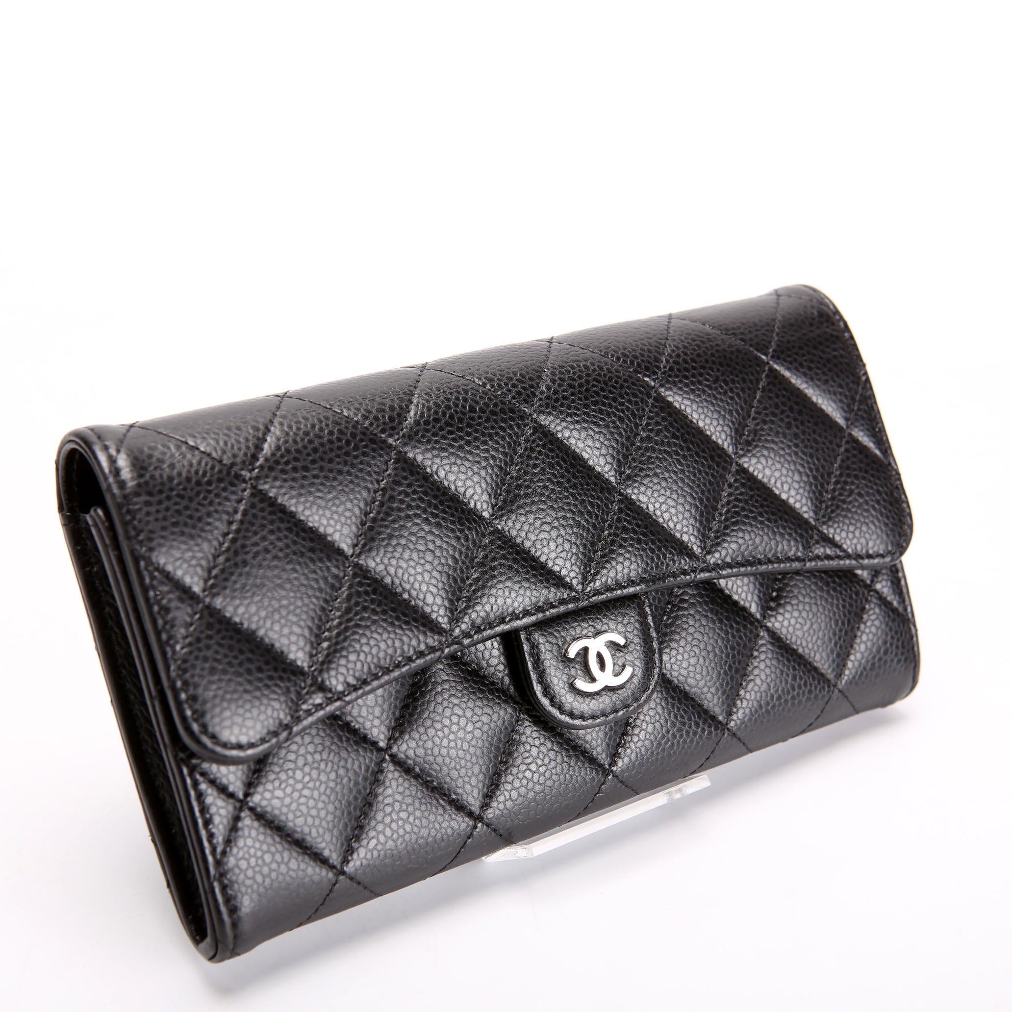 Classic Flap Wallet Long Caviar Black