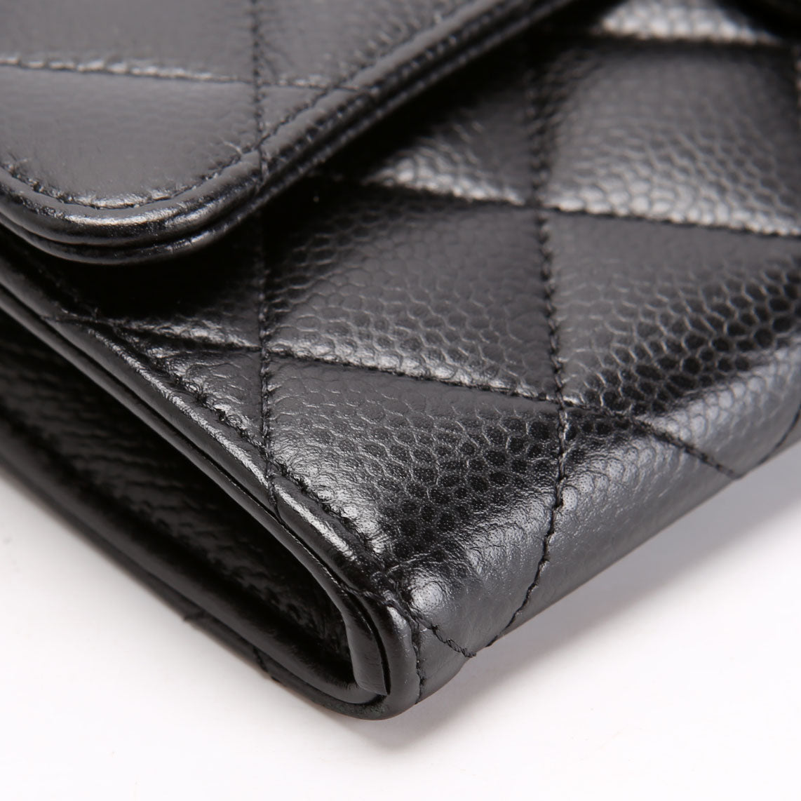 Classic Flap Wallet Long Caviar Black