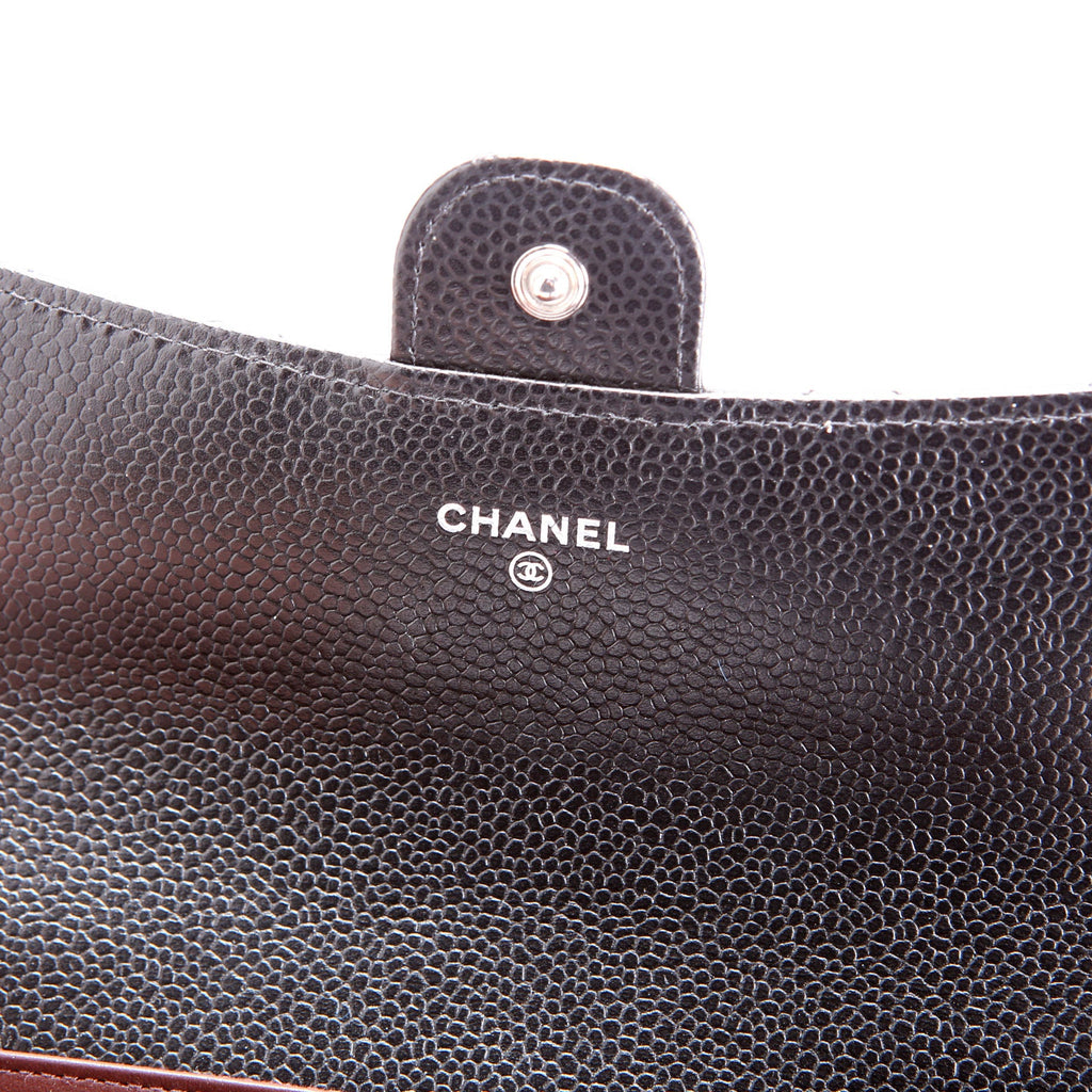 Classic Flap Wallet Long Caviar Black