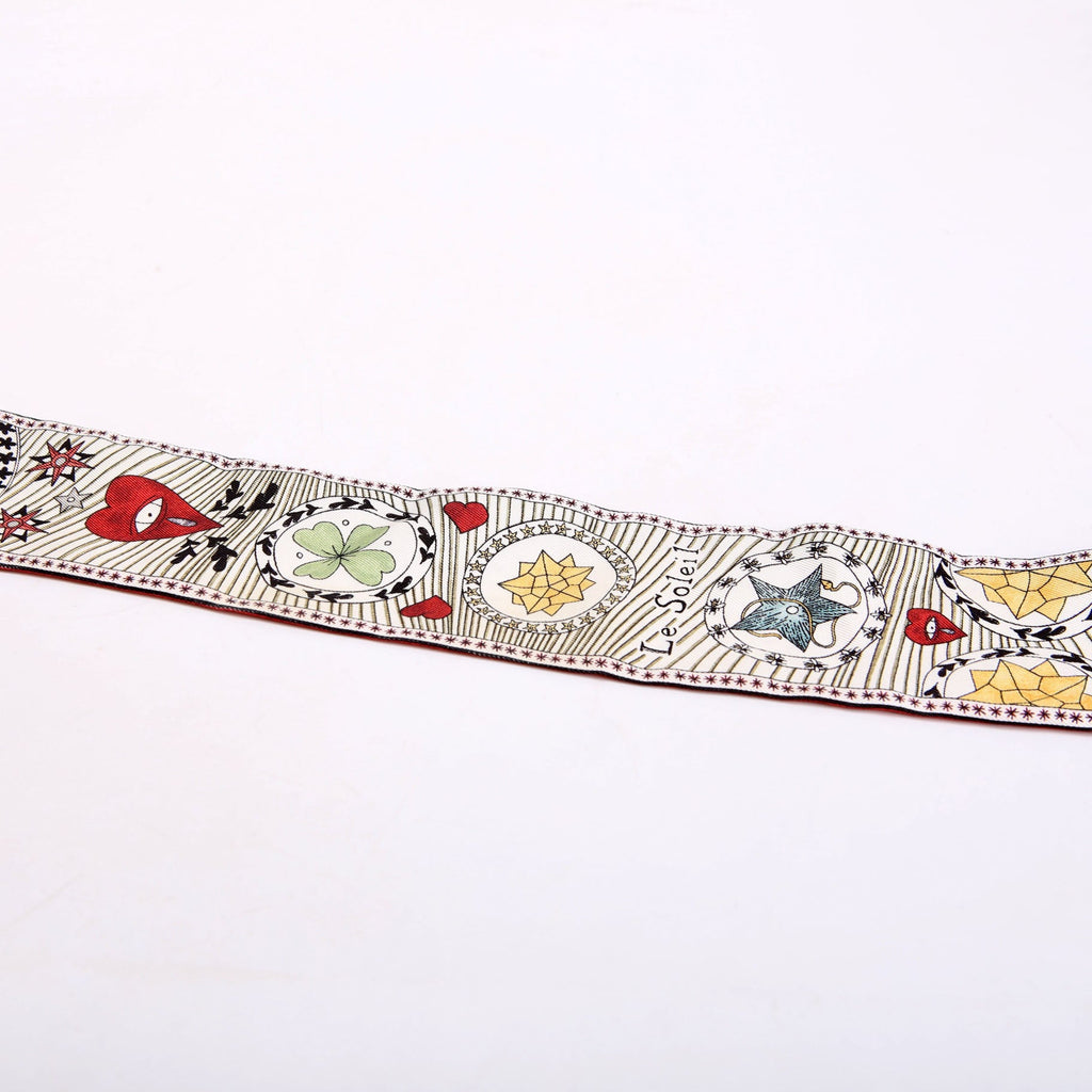 Le Soleil Bandeau Silk Scarf White/Multicolor