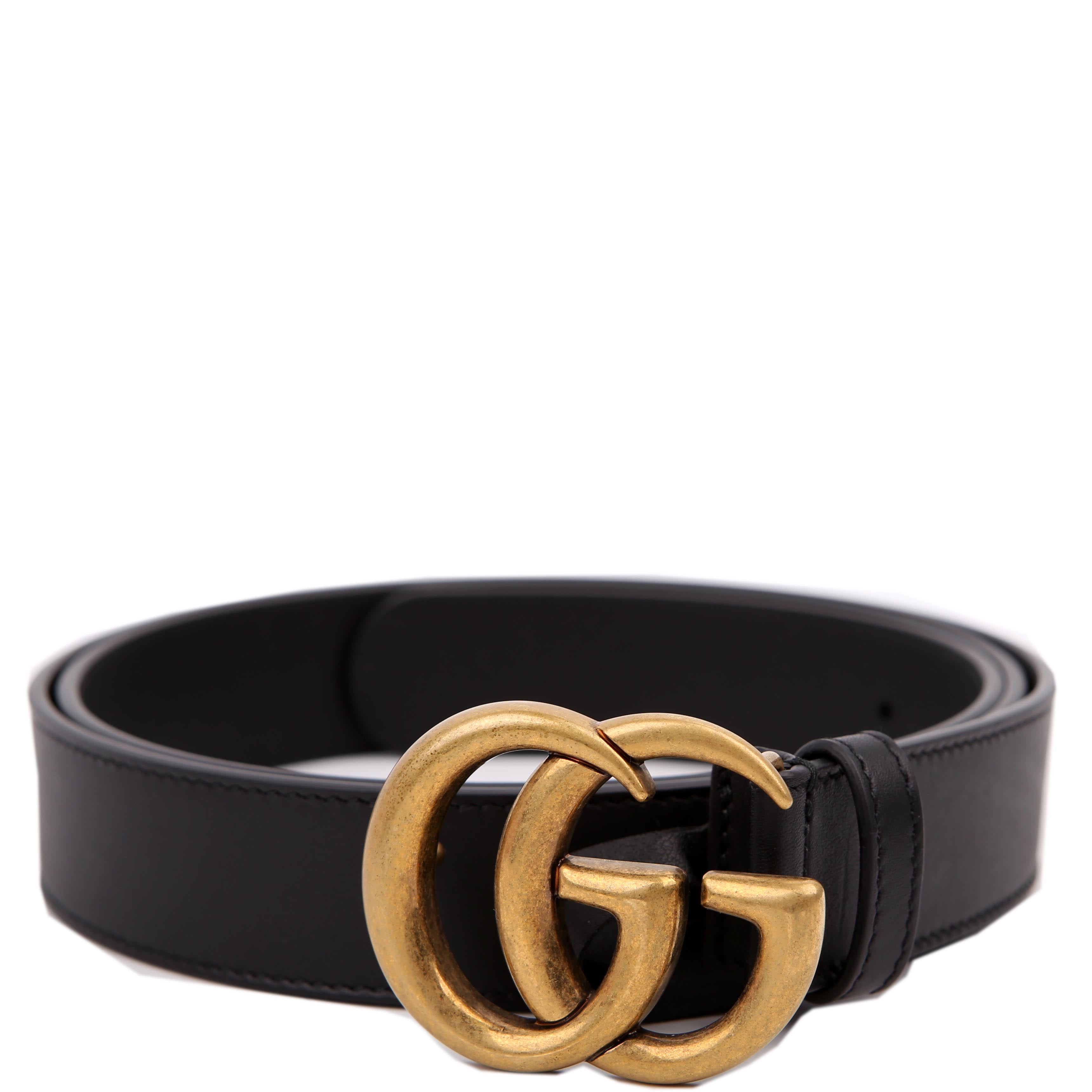 414516 GG Marmont Belt Size 80/32 Black