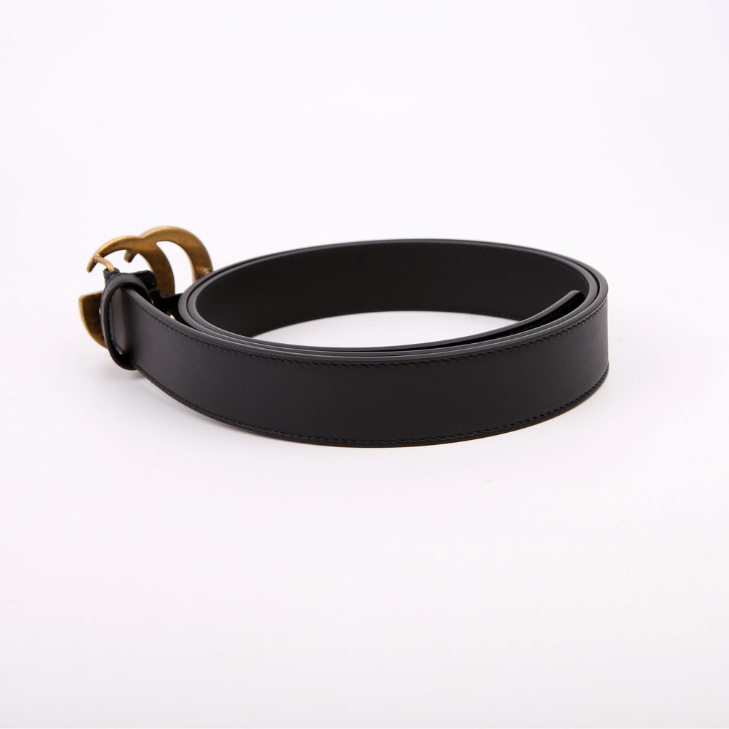 414516 GG Marmont Belt Size 80/32 Black