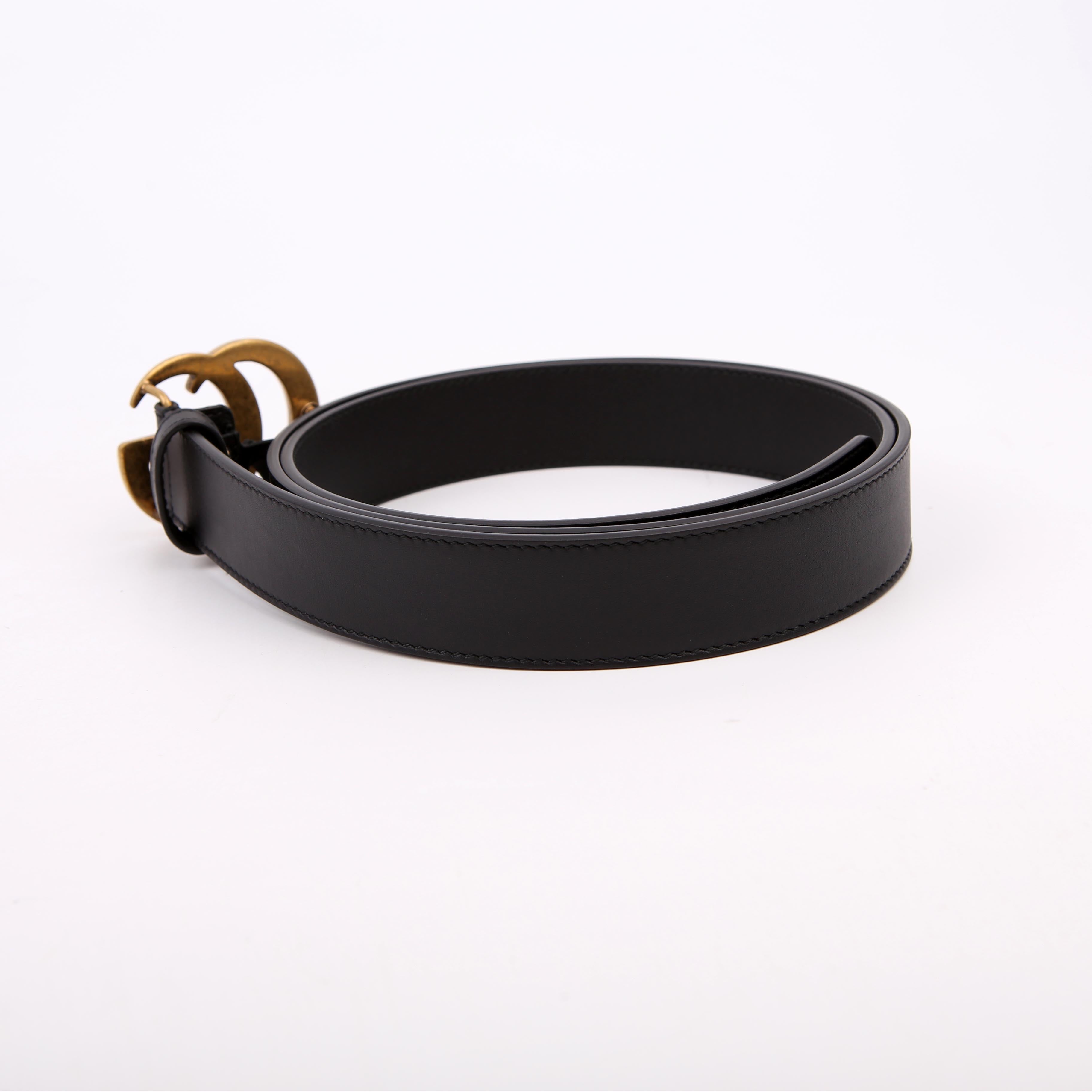 414516 GG Marmont Belt Size 80/32 Black