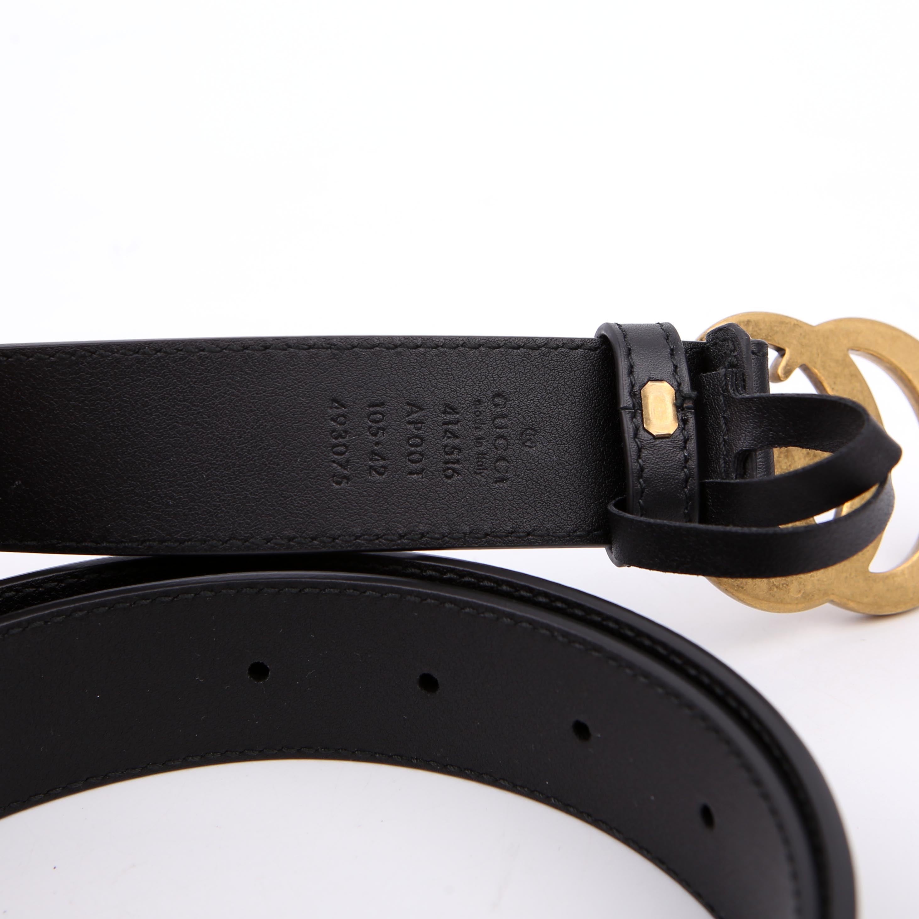 414516 GG Marmont Belt Size 80/32 Black
