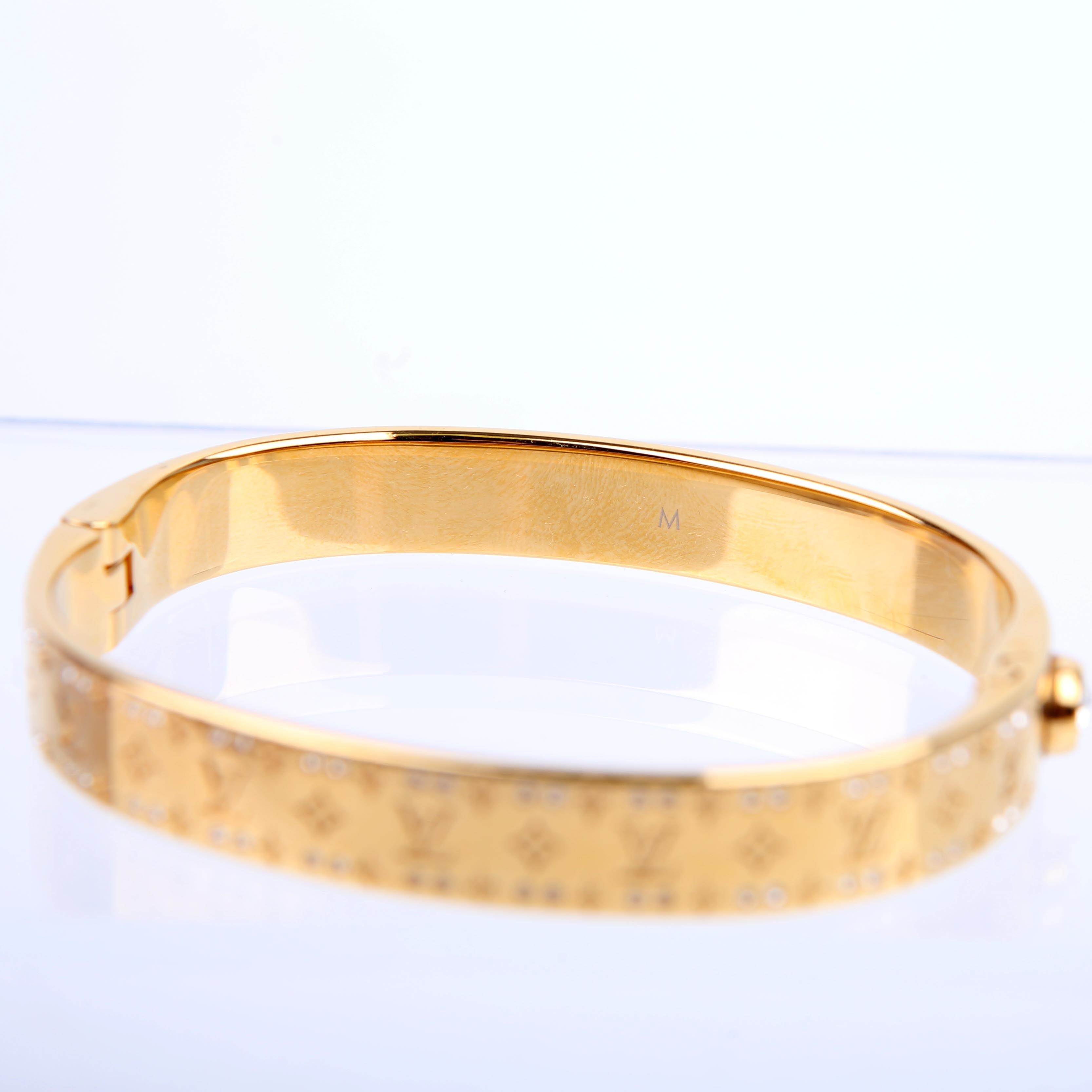 Nanogram Cuff W/Crystals Bracelet Size Medium Gold