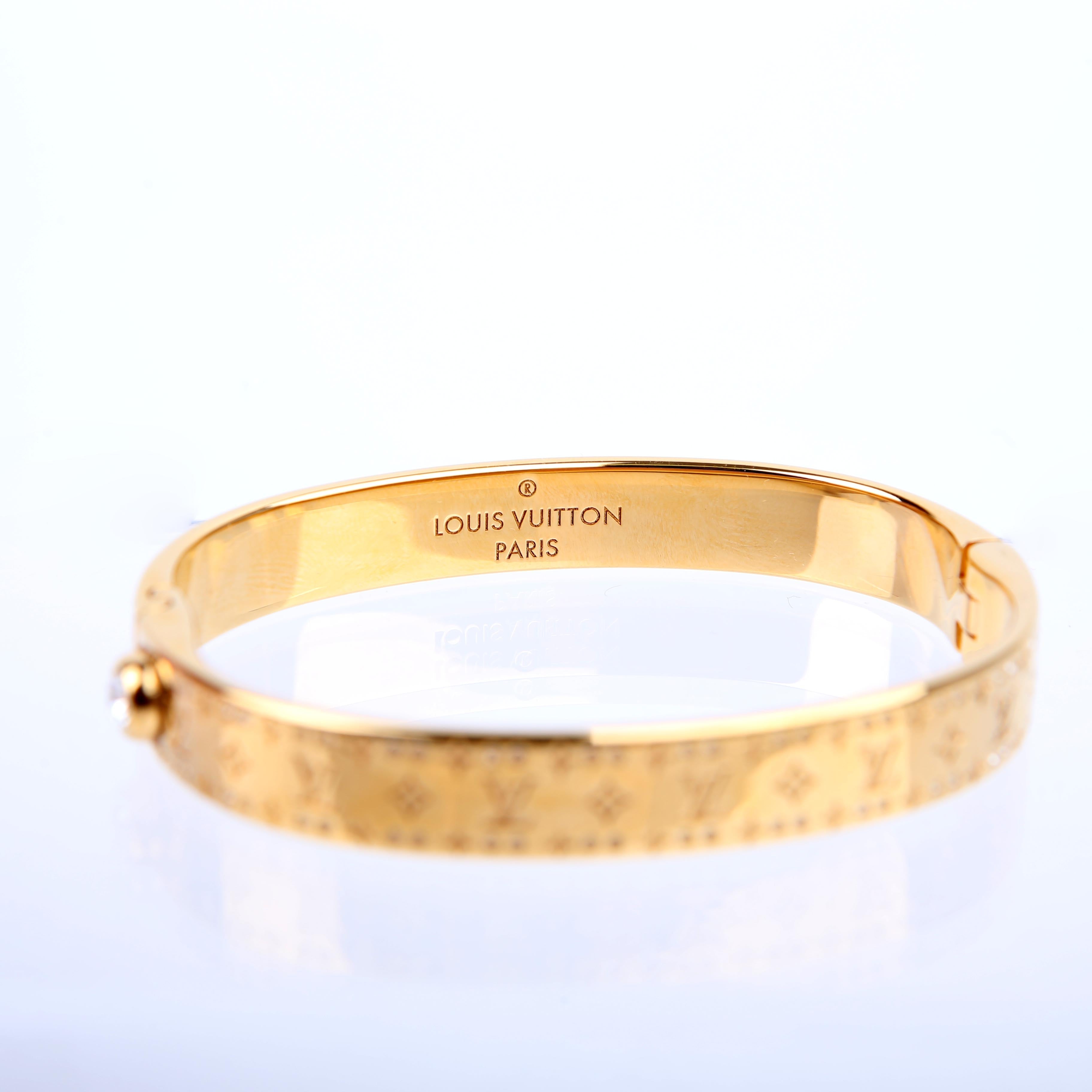 Nanogram Cuff W/Crystals Bracelet Size Medium Gold