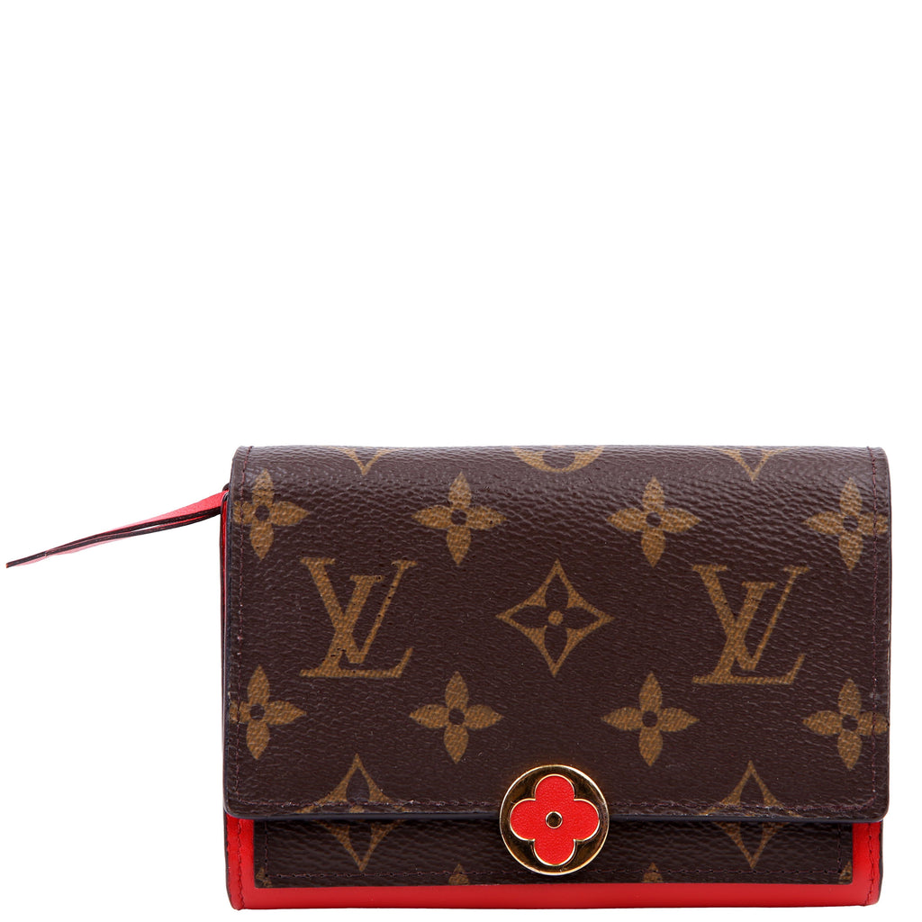 Flore Compact Wallet Monogram Red
