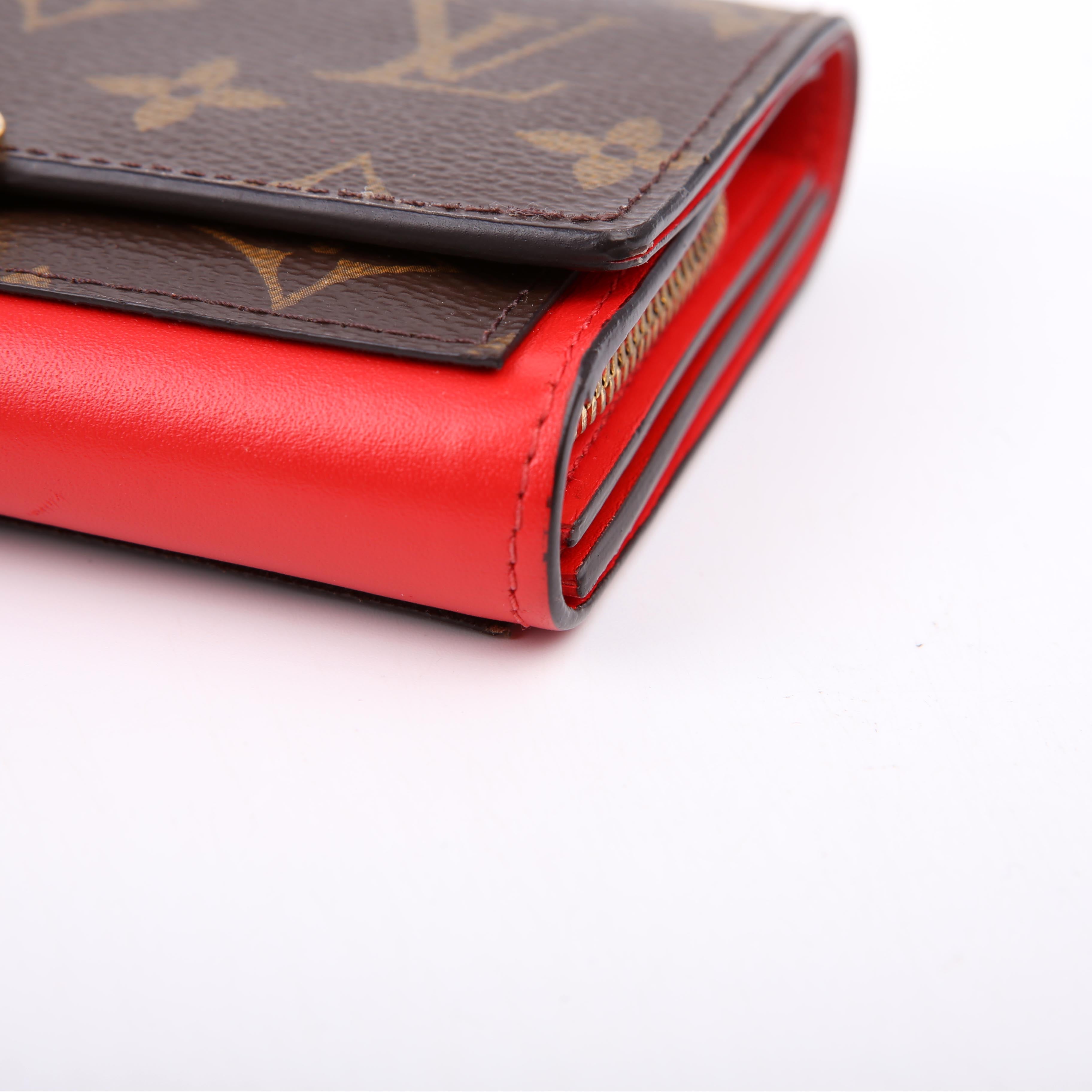 Flore Compact Wallet Monogram Red
