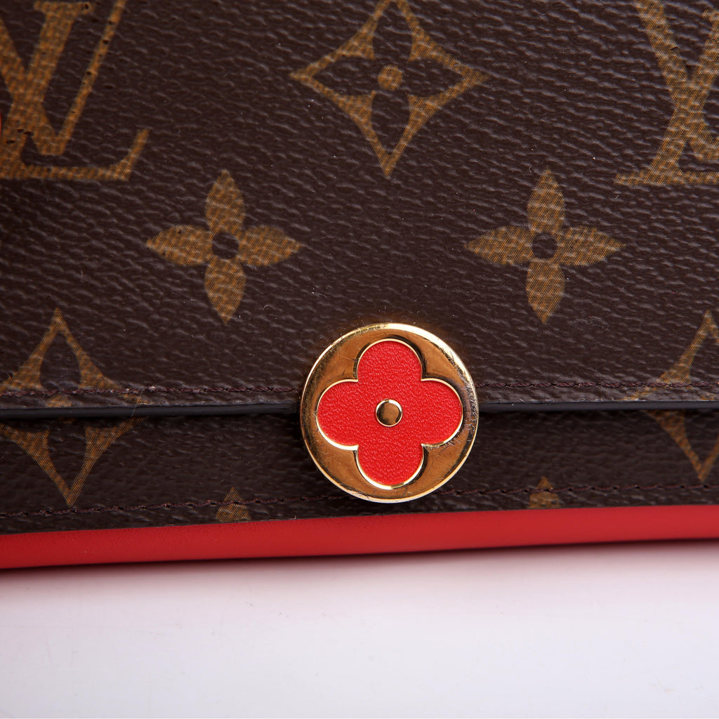 Flore Compact Wallet Monogram Red