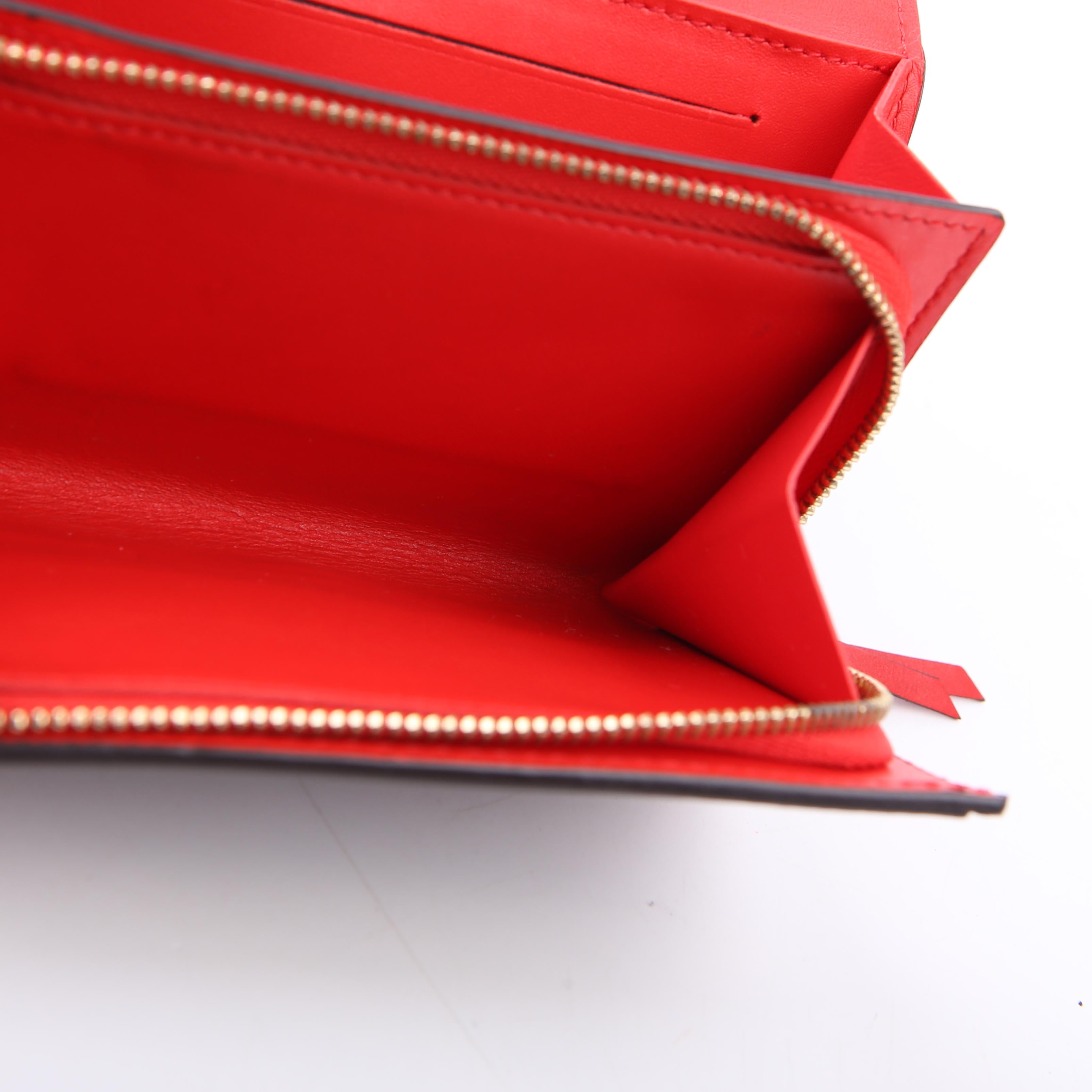 Flore Compact Wallet Monogram Red