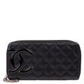 Cambon Ligne Zip Around Long Wallet Black
