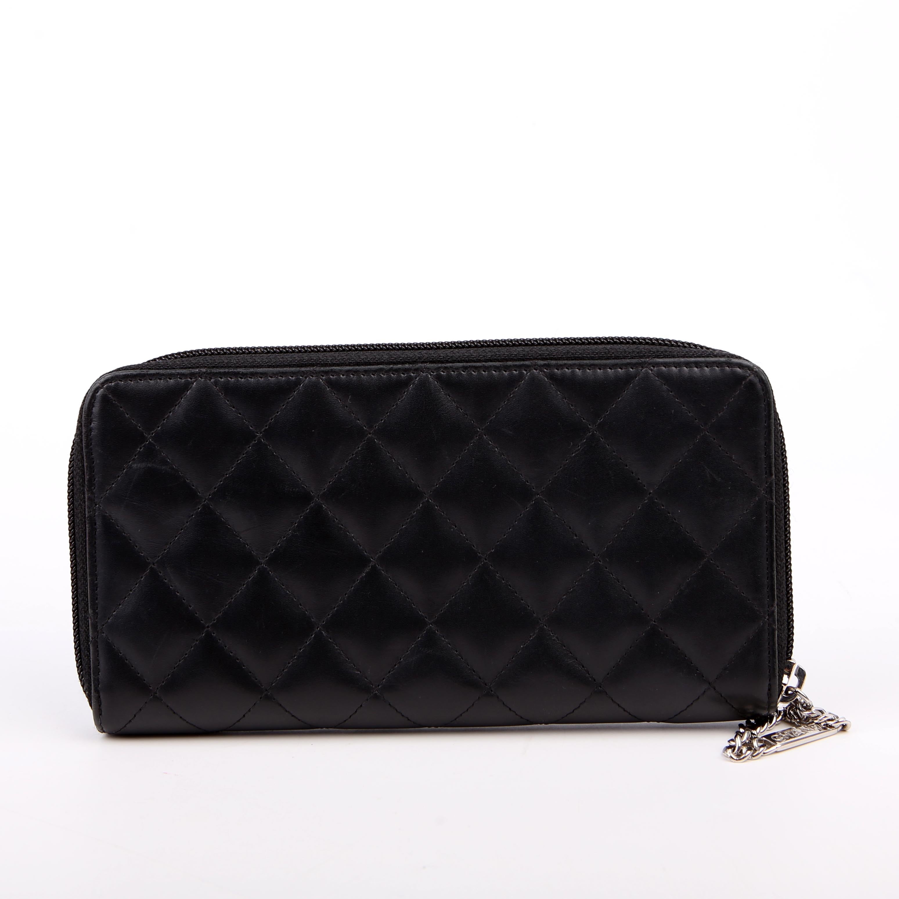 Cambon Ligne Zip Around Long Wallet Black