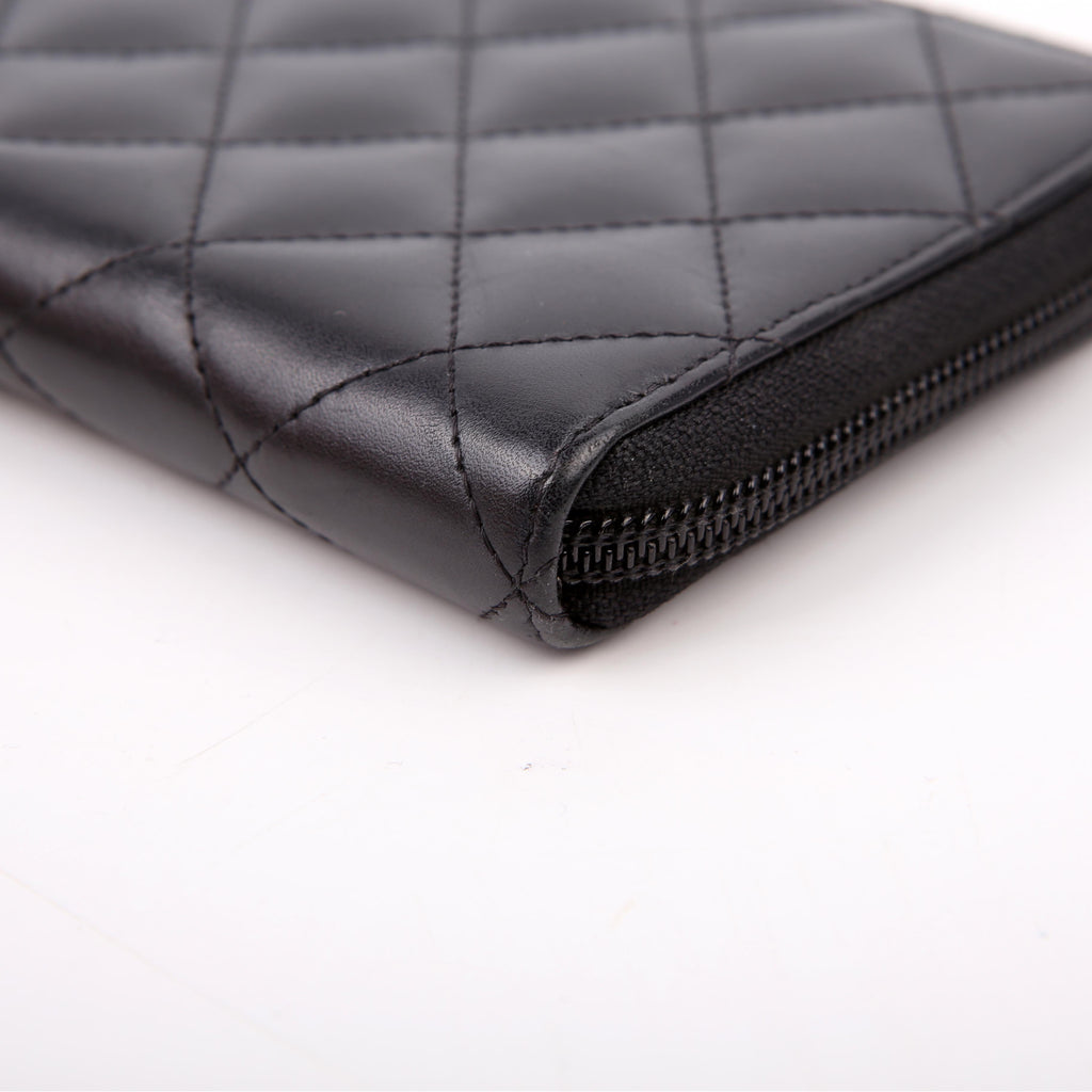 Cambon Ligne Zip Around Long Wallet Black