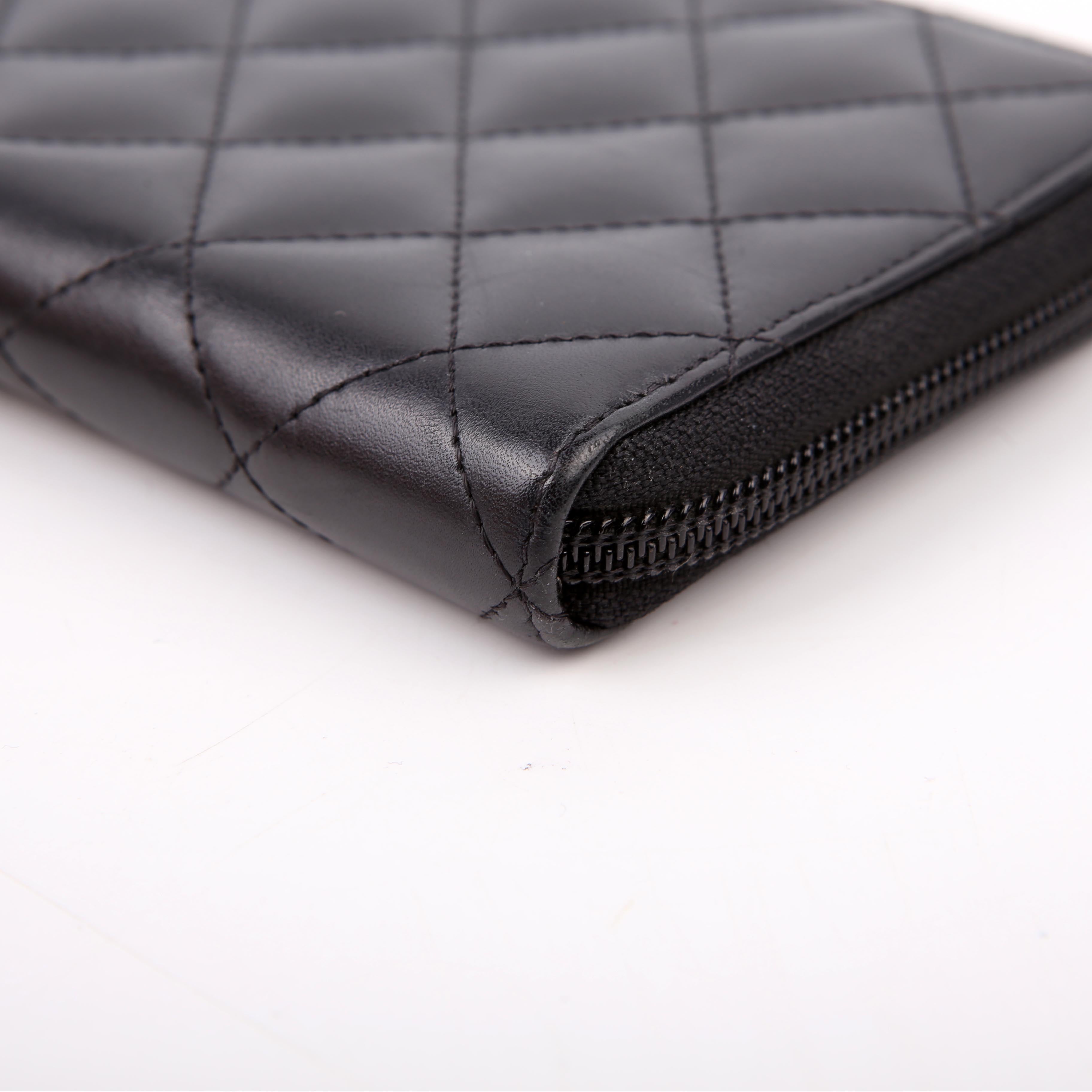 Cambon Ligne Zip Around Long Wallet Black