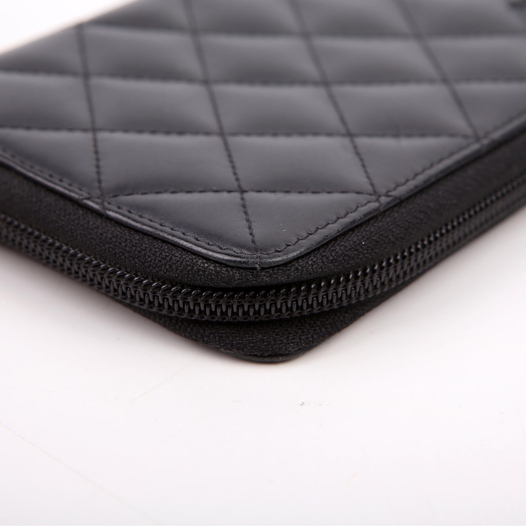 Cambon Ligne Zip Around Long Wallet Black