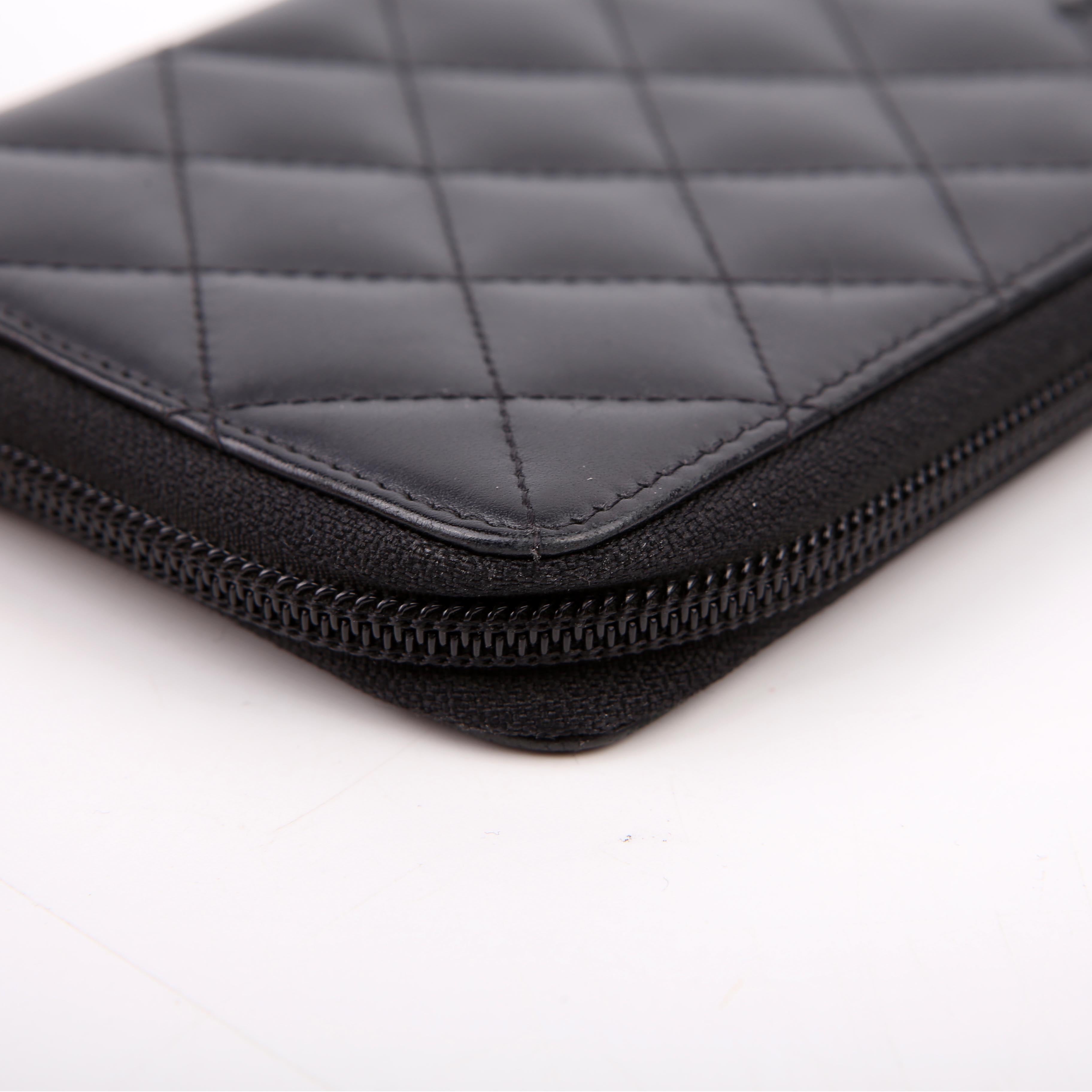 Cambon Ligne Zip Around Long Wallet Black