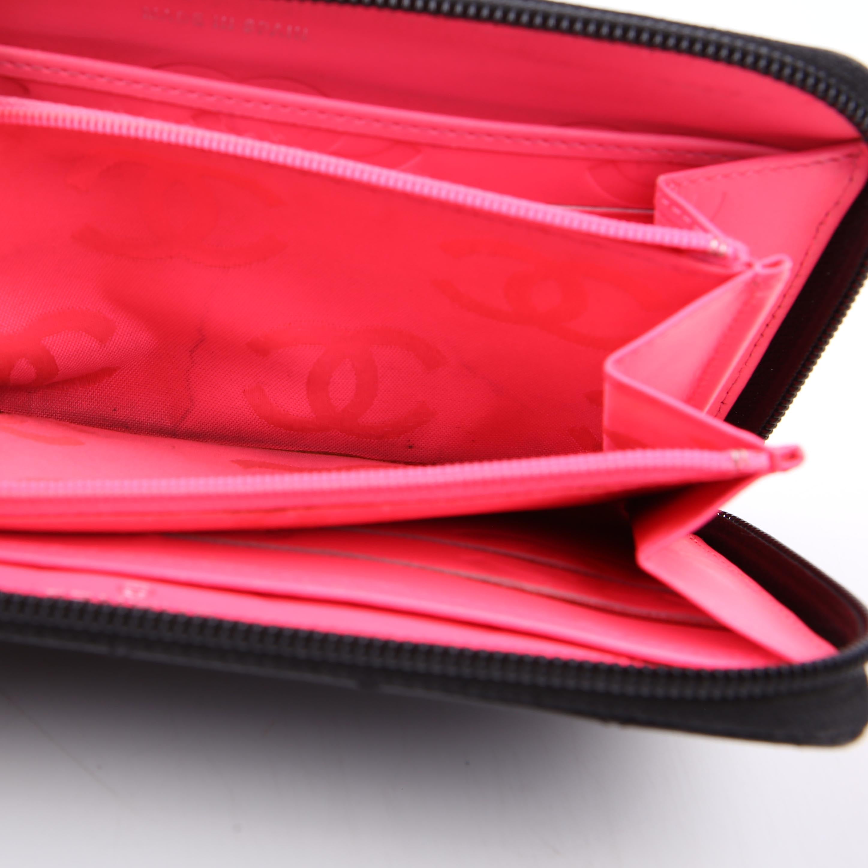 Cambon Ligne Zip Around Long Wallet Black