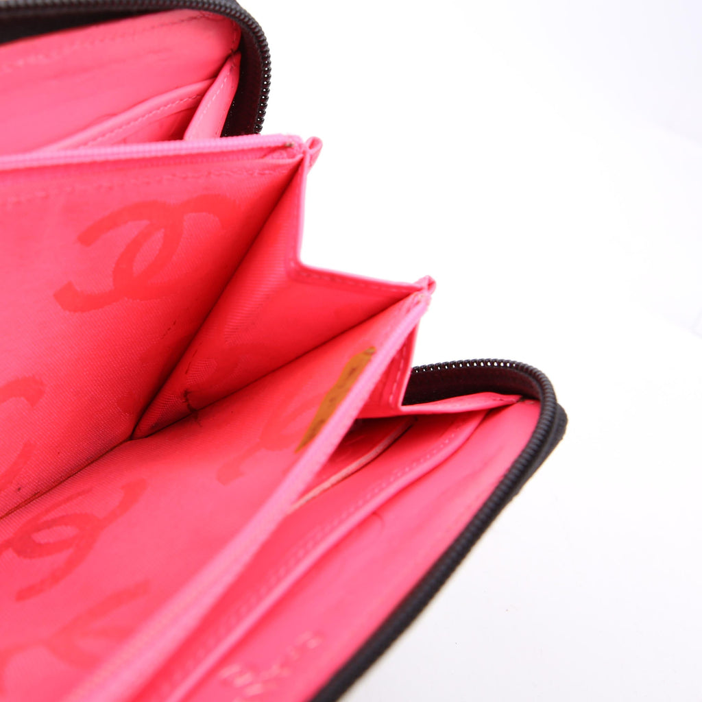 Cambon Ligne Zip Around Long Wallet Black