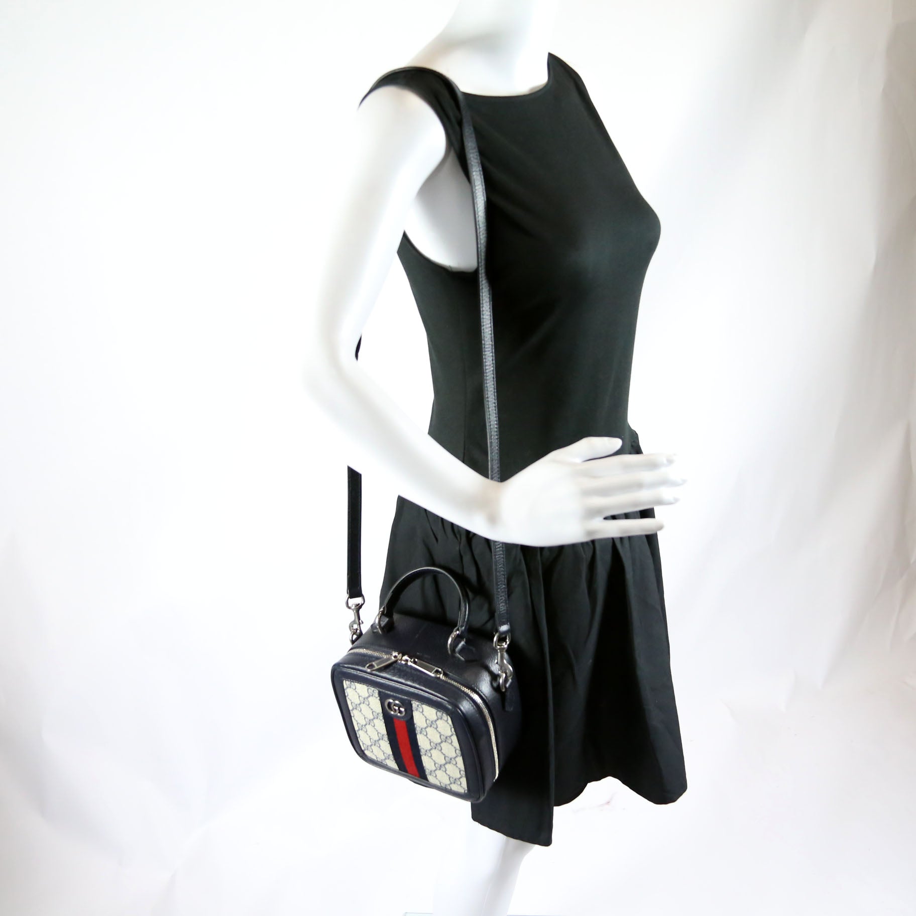 Gucci 772157 GG Supreme Ophidia Mini Top Handle Navy