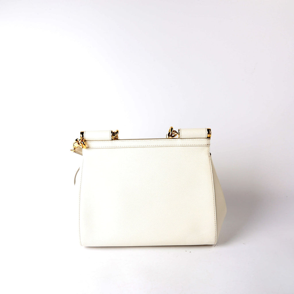 Miss Sicily Medium Top Handle White