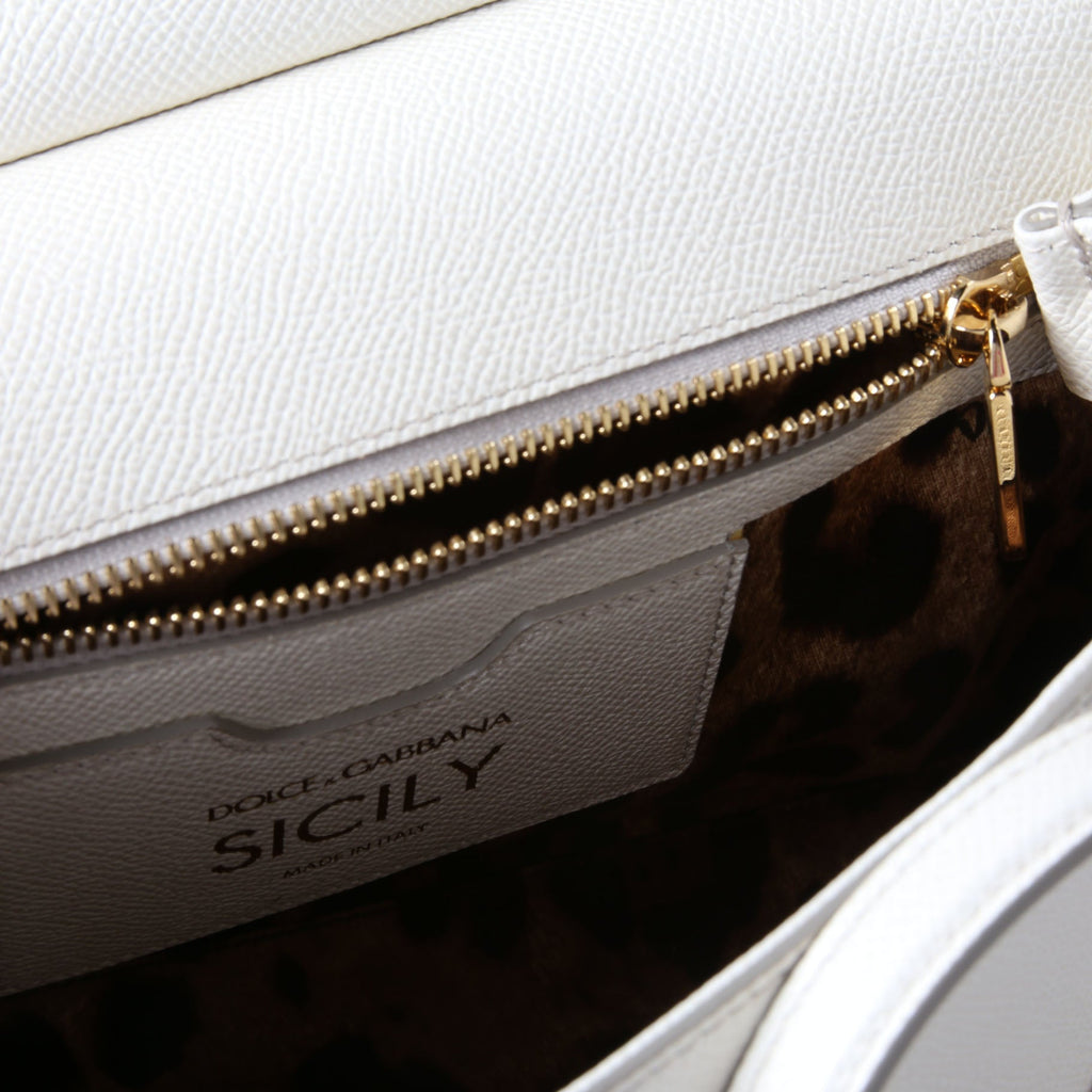 Miss Sicily Medium Top Handle White