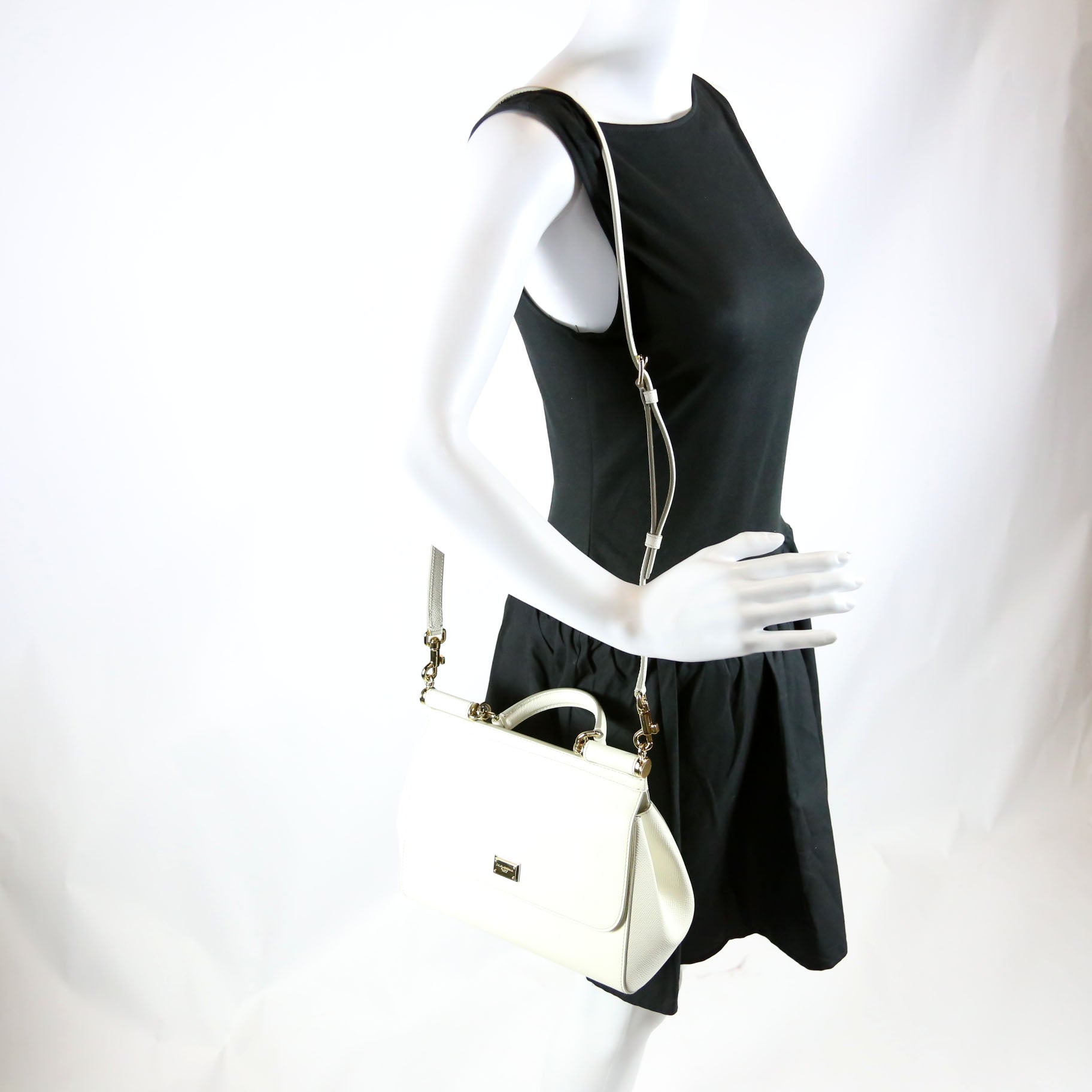 Miss Sicily Medium Top Handle White