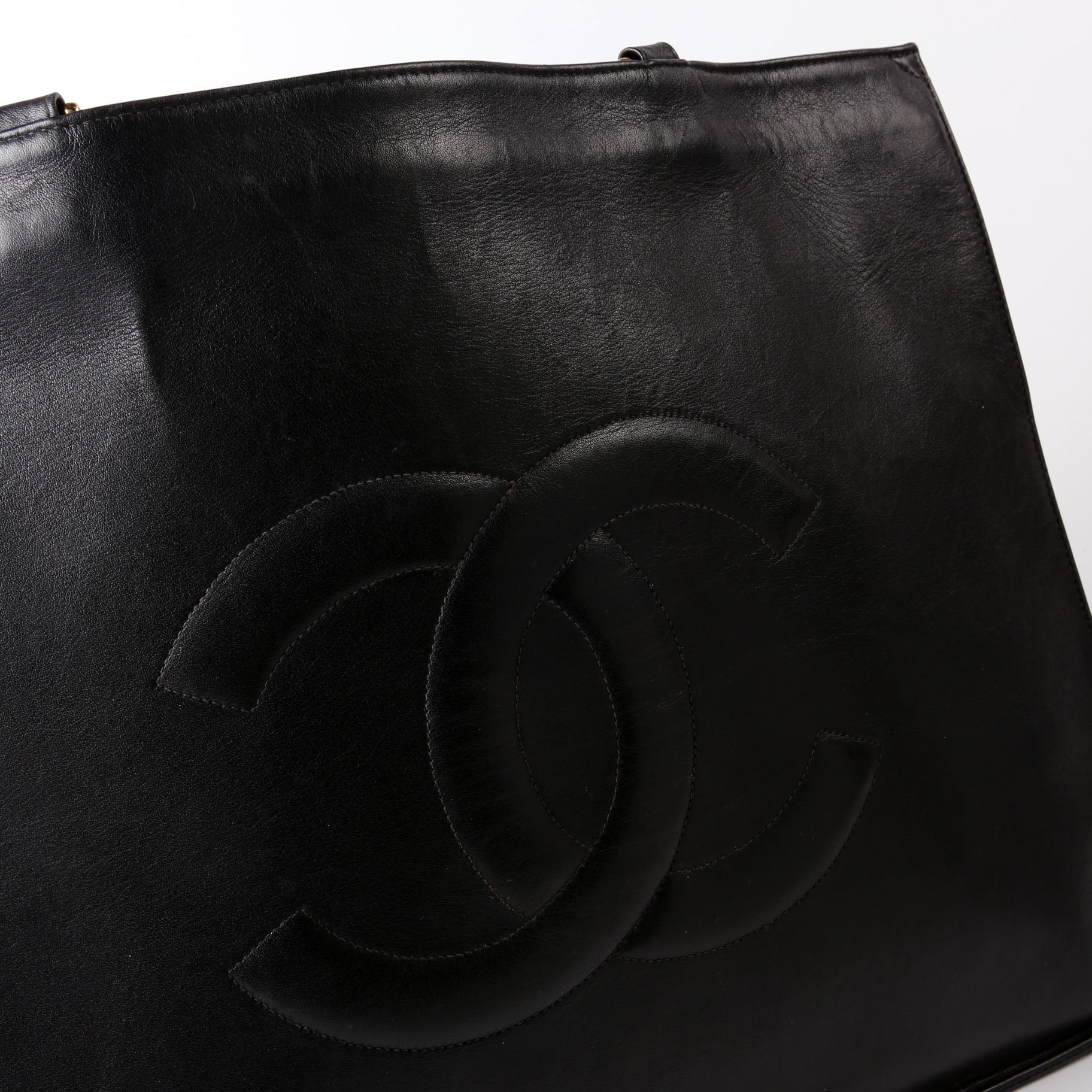 CC Lambskin Chain Tote Extra Large Vintage Black