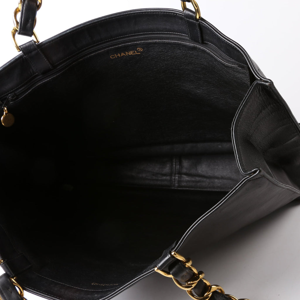 CC Lambskin Chain Tote Extra Large Vintage Black