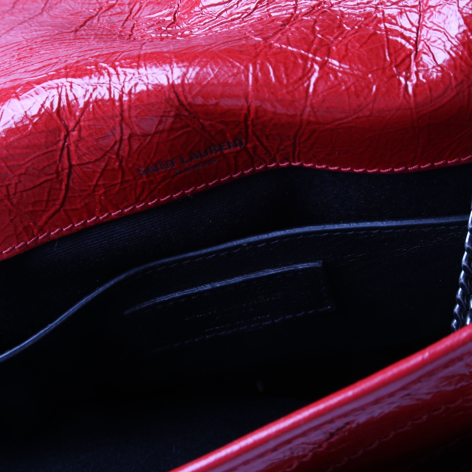 SAINT LAURENT Niki Baby Crinkle Leather 533037 Red