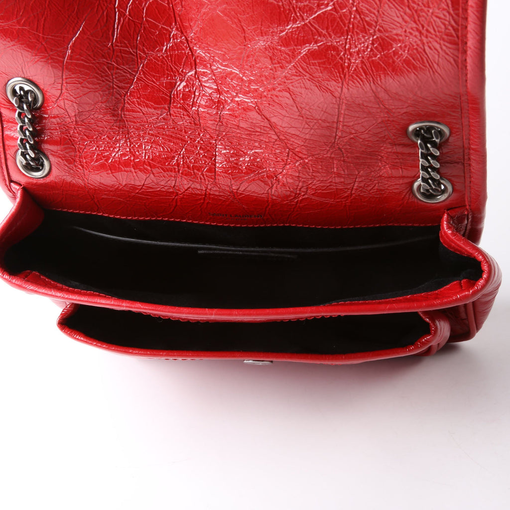 SAINT LAURENT Niki Baby Crinkle Leather 533037 Red