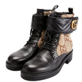Gucci Jumbo GG Marmont Lace Up Boots Size 36