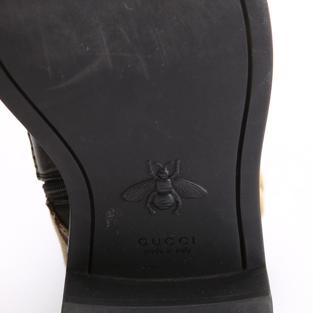 Gucci Jumbo GG Marmont Lace Up Boots Size 36