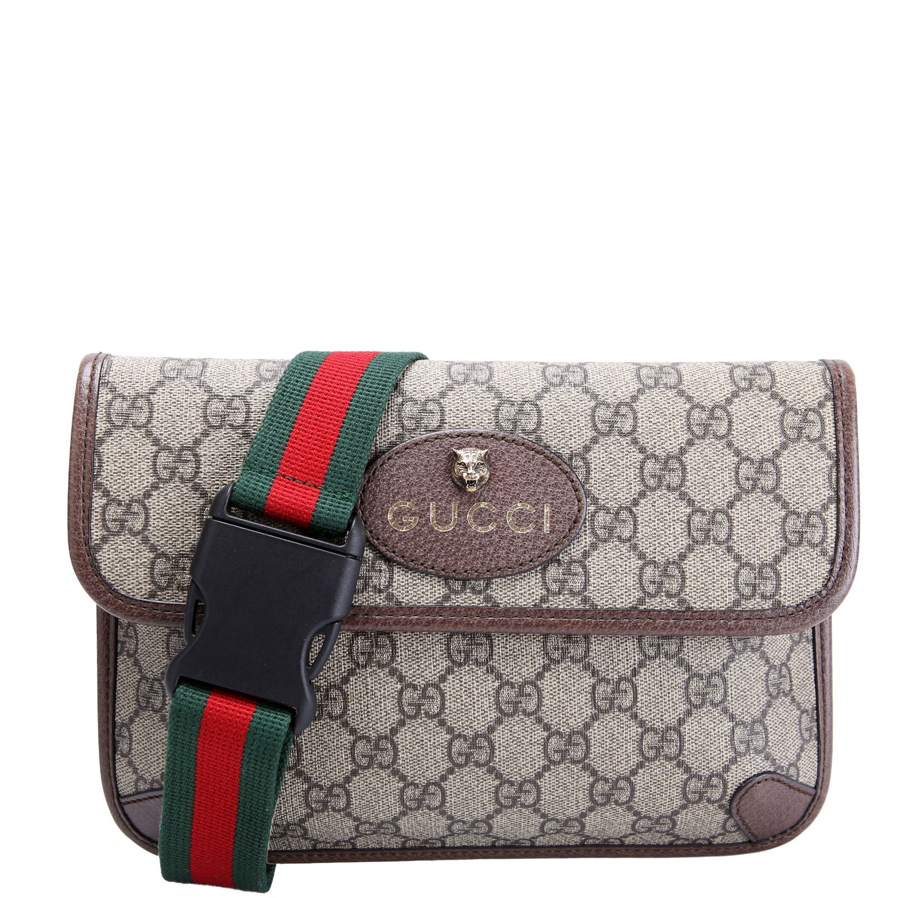 Gucci 493930 GG Supreme Neo Web Belt Bag Brown