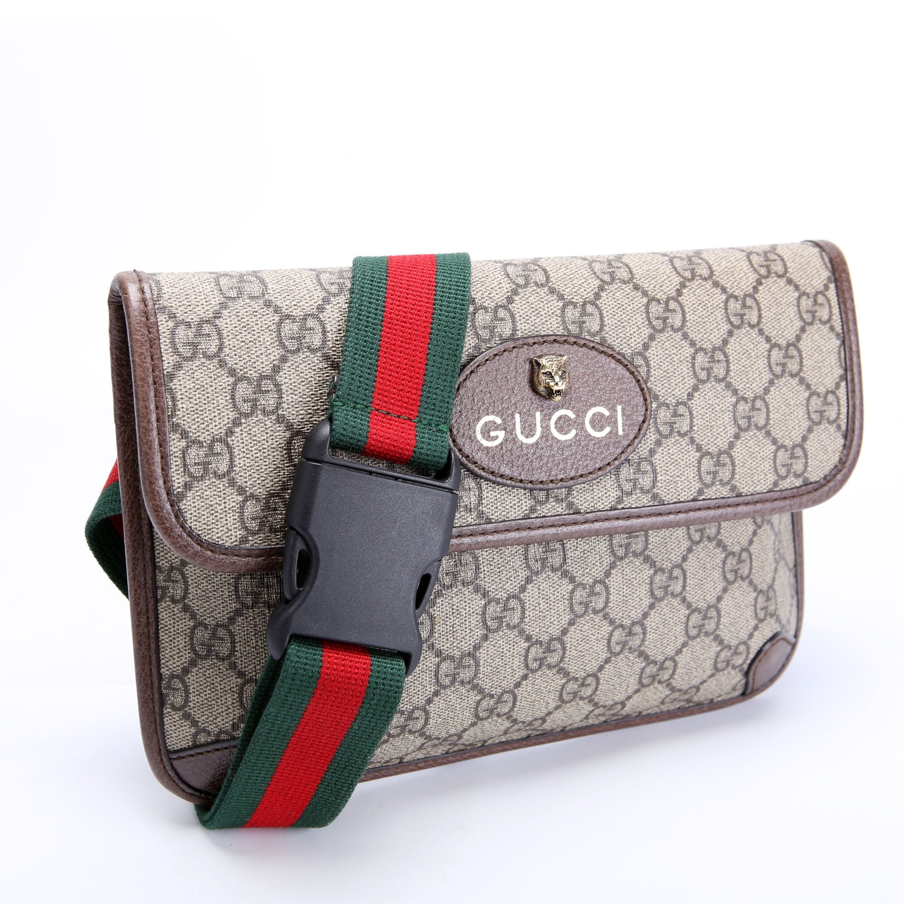Gucci 493930 GG Supreme Neo Web Belt Bag Brown