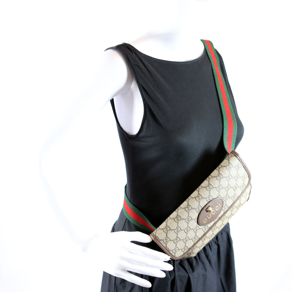Gucci 493930 GG Supreme Neo Web Belt Bag Brown