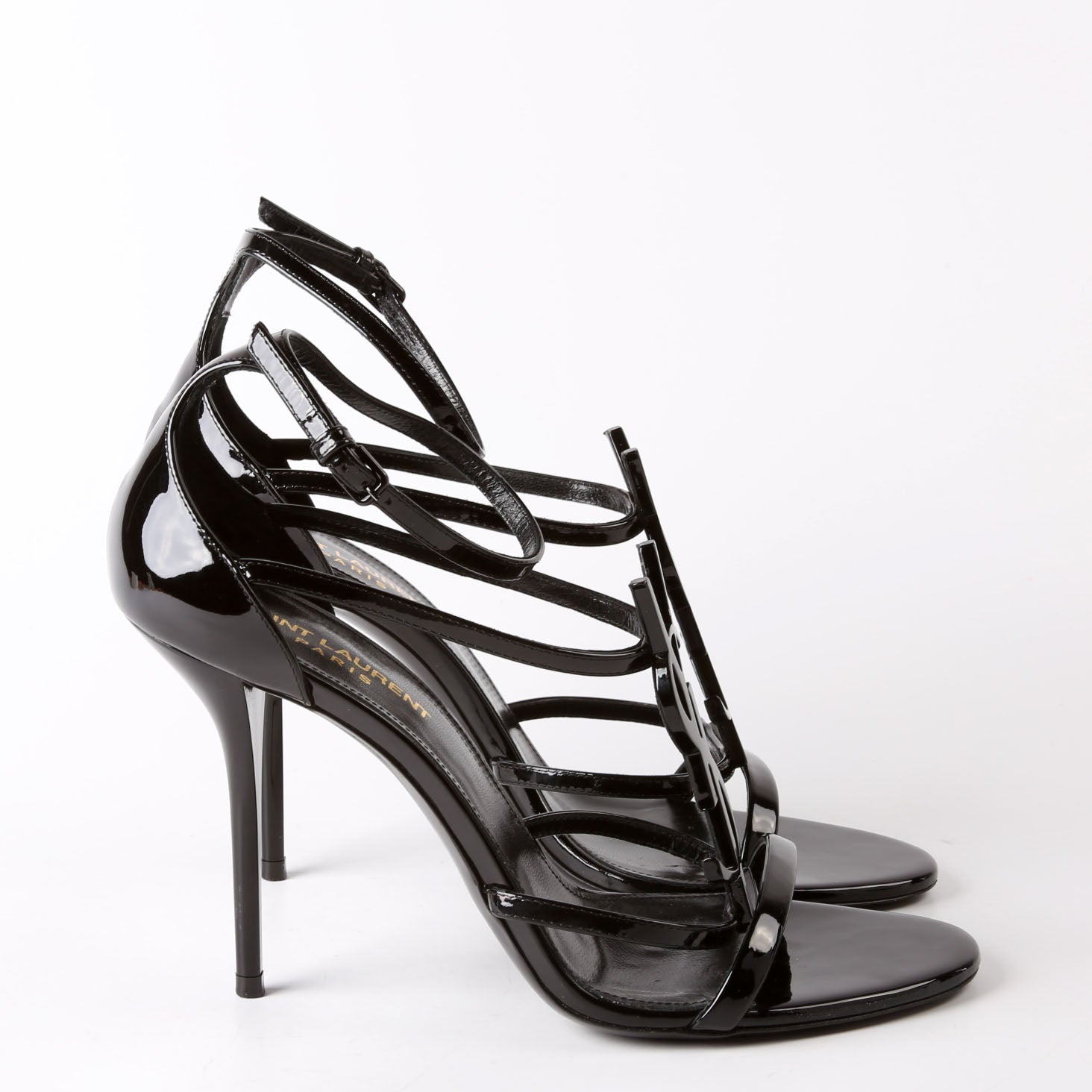 SAINT LAURENT Cassandra Monogram Sandals 100MM Size 38.5