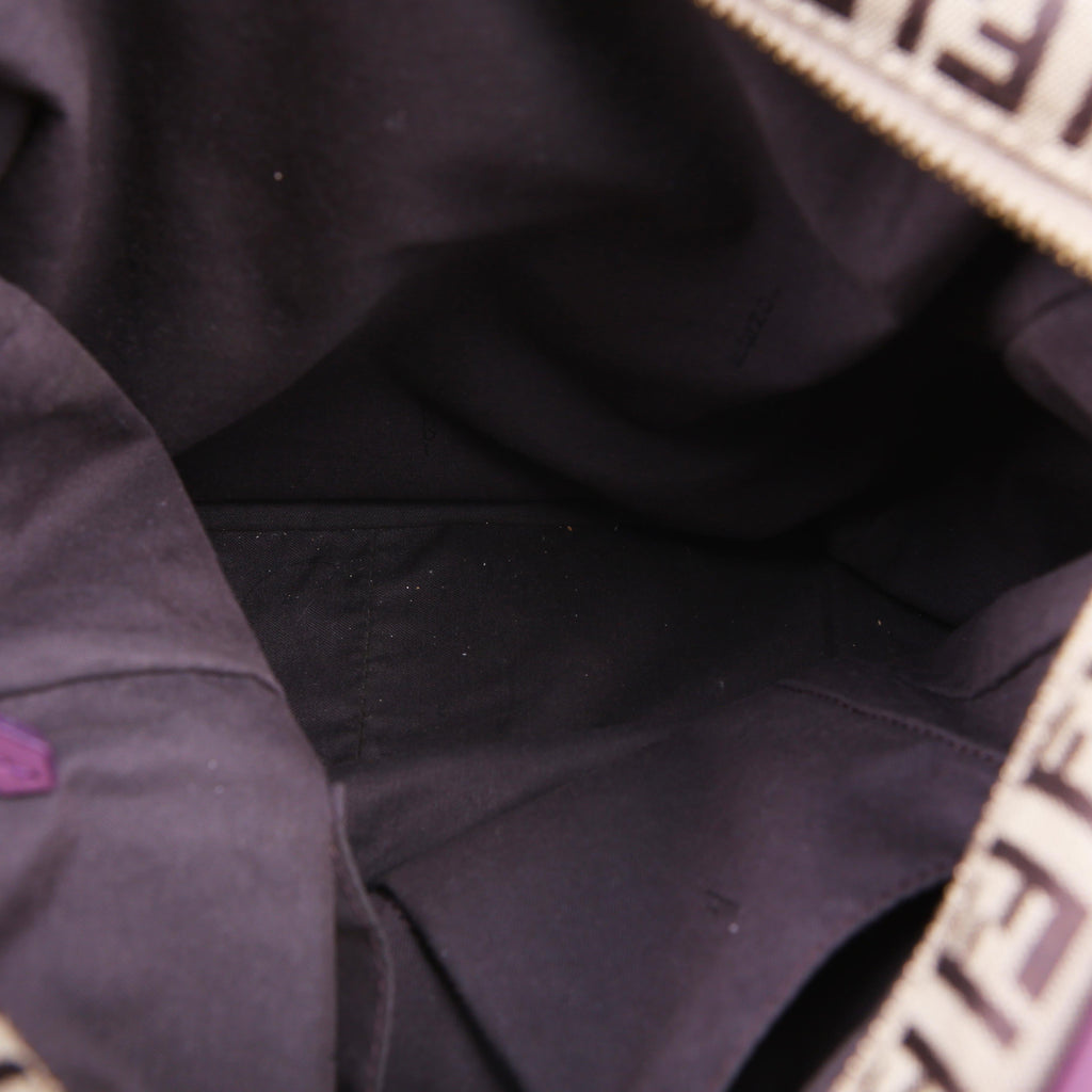 Fendi Zucchino Canvas Small Tote Purple