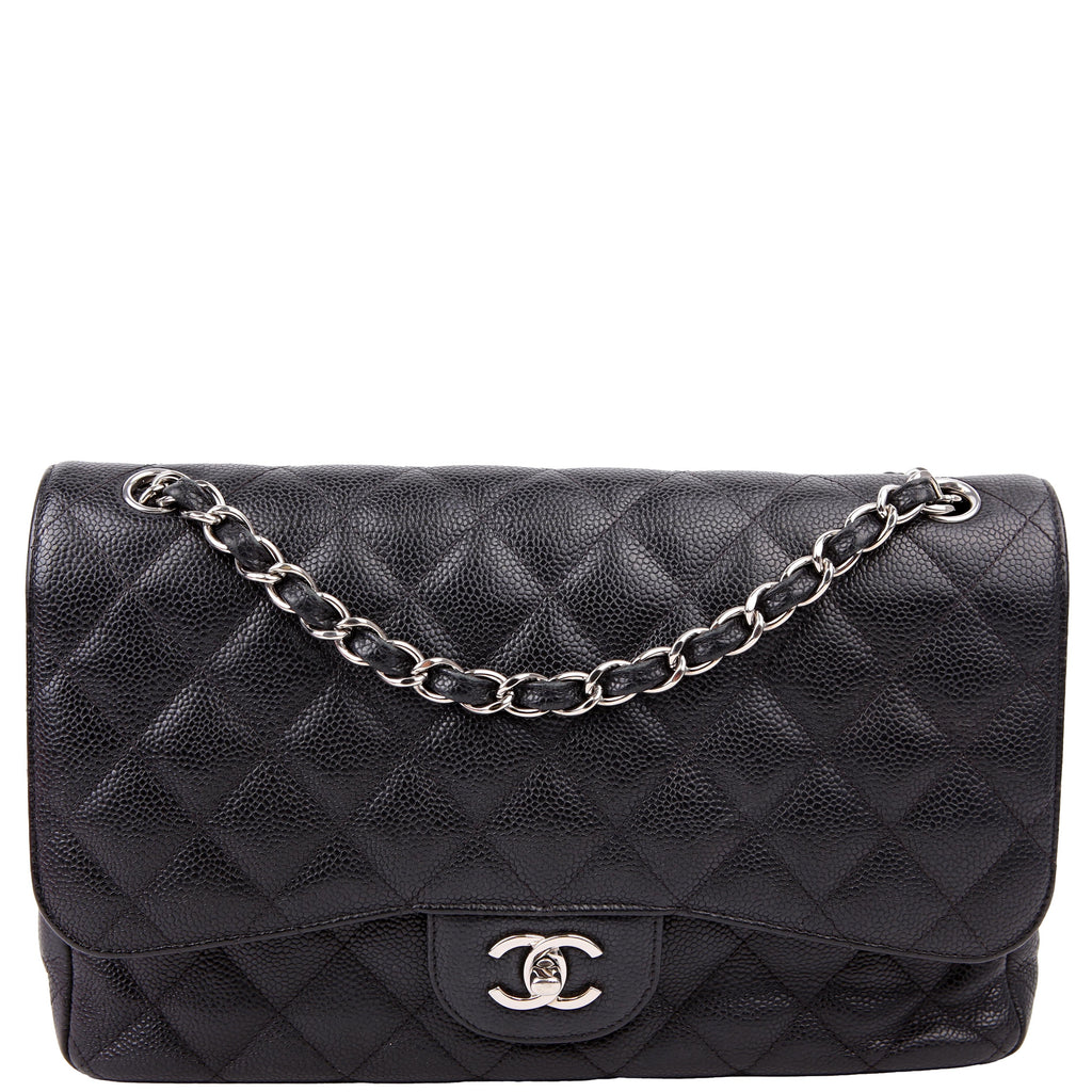 Classic Flap Jumbo Caviar 25-28M Black