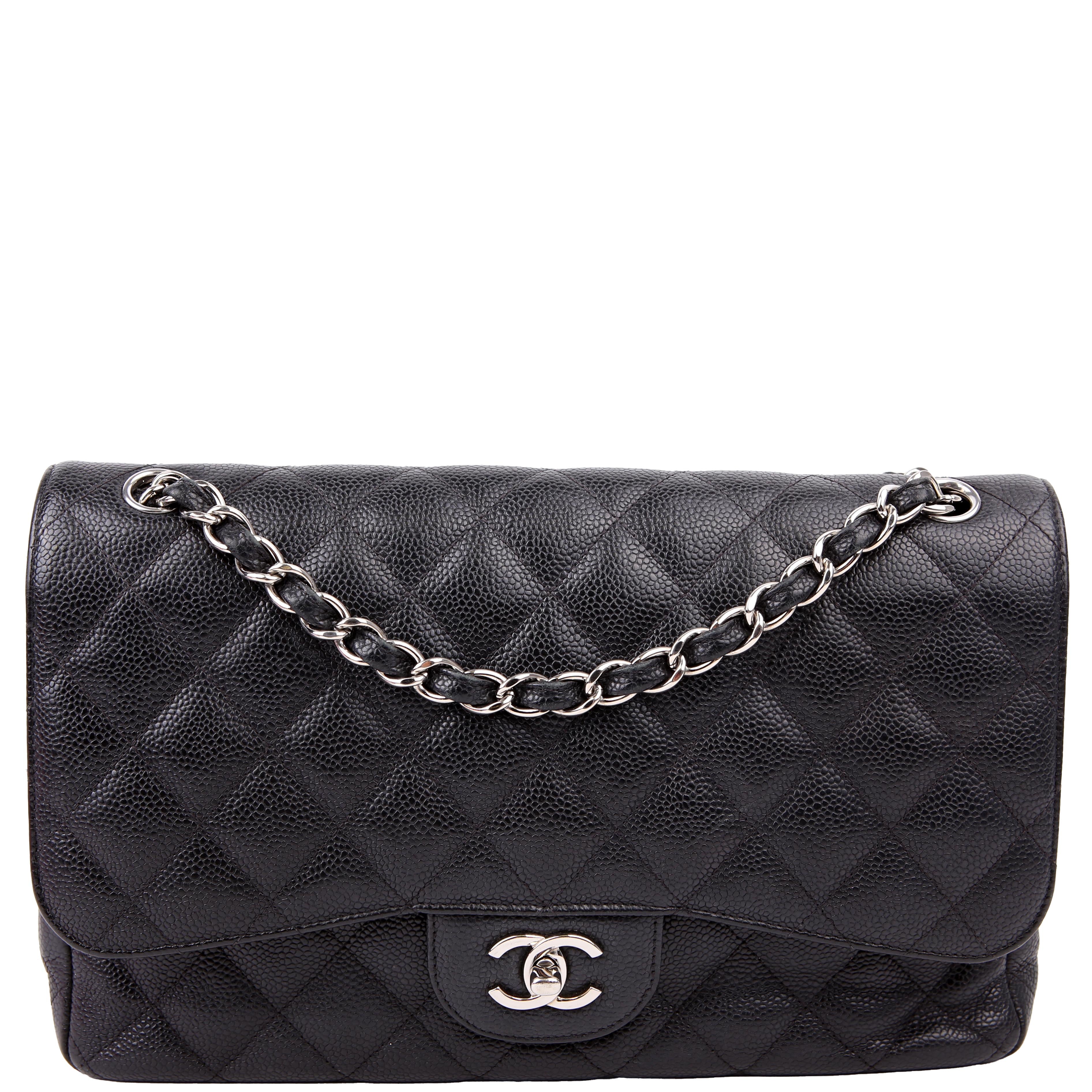 Classic Flap Jumbo Caviar 25-28M Black