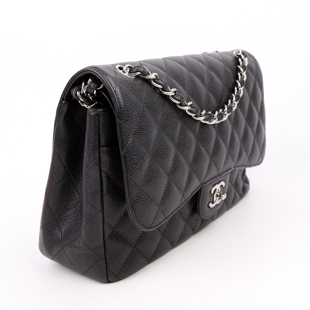 Classic Flap Jumbo Caviar 25-28M Black