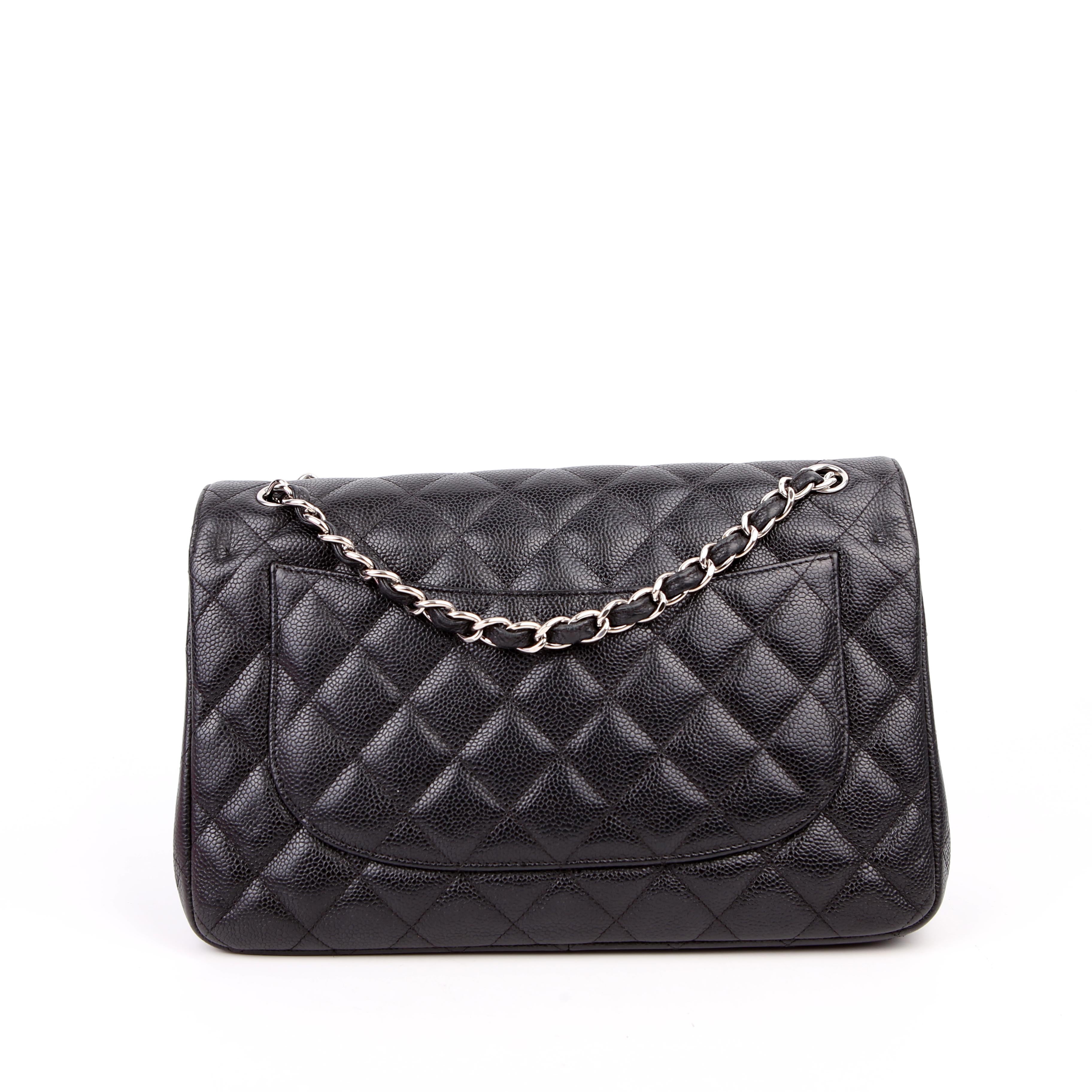 Classic Flap Jumbo Caviar 25-28M Black