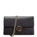 Gucci 510314 Interlocking GG Wallet On Chain Calfskin Black